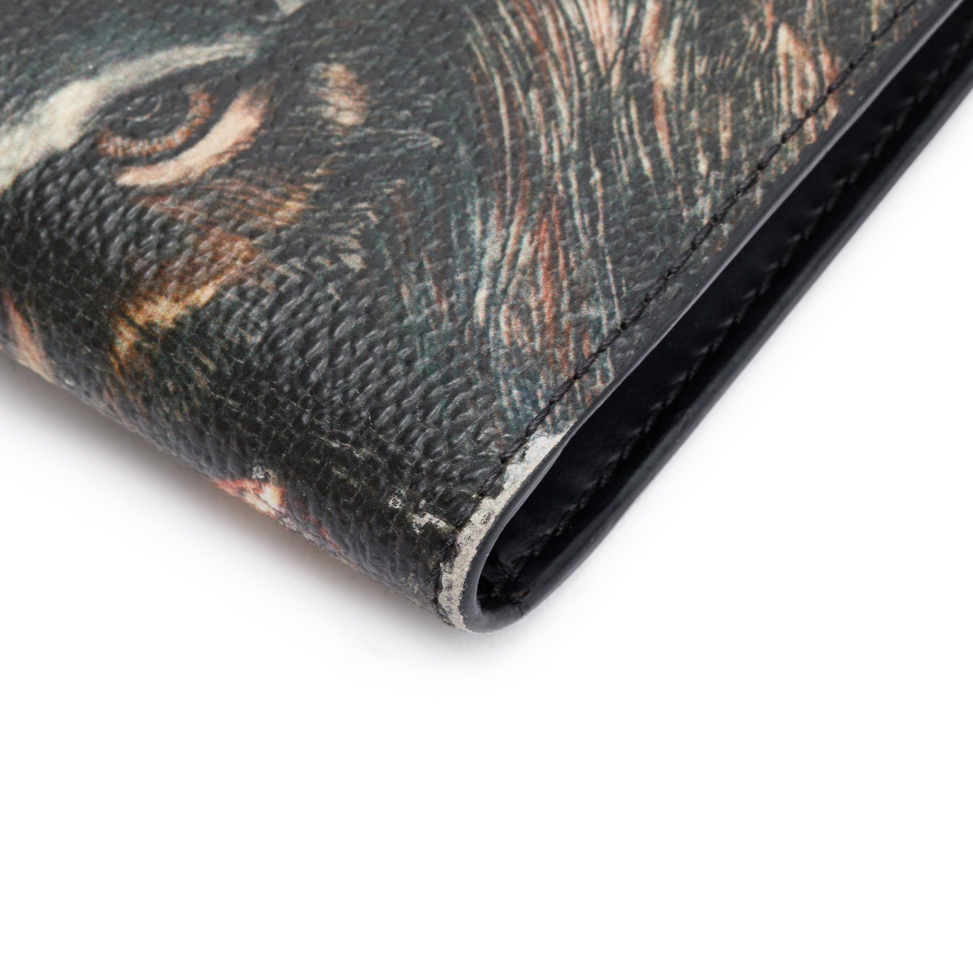 Givenchy Black Multicolor Screaming Monkey Print Card Holder w/ Box