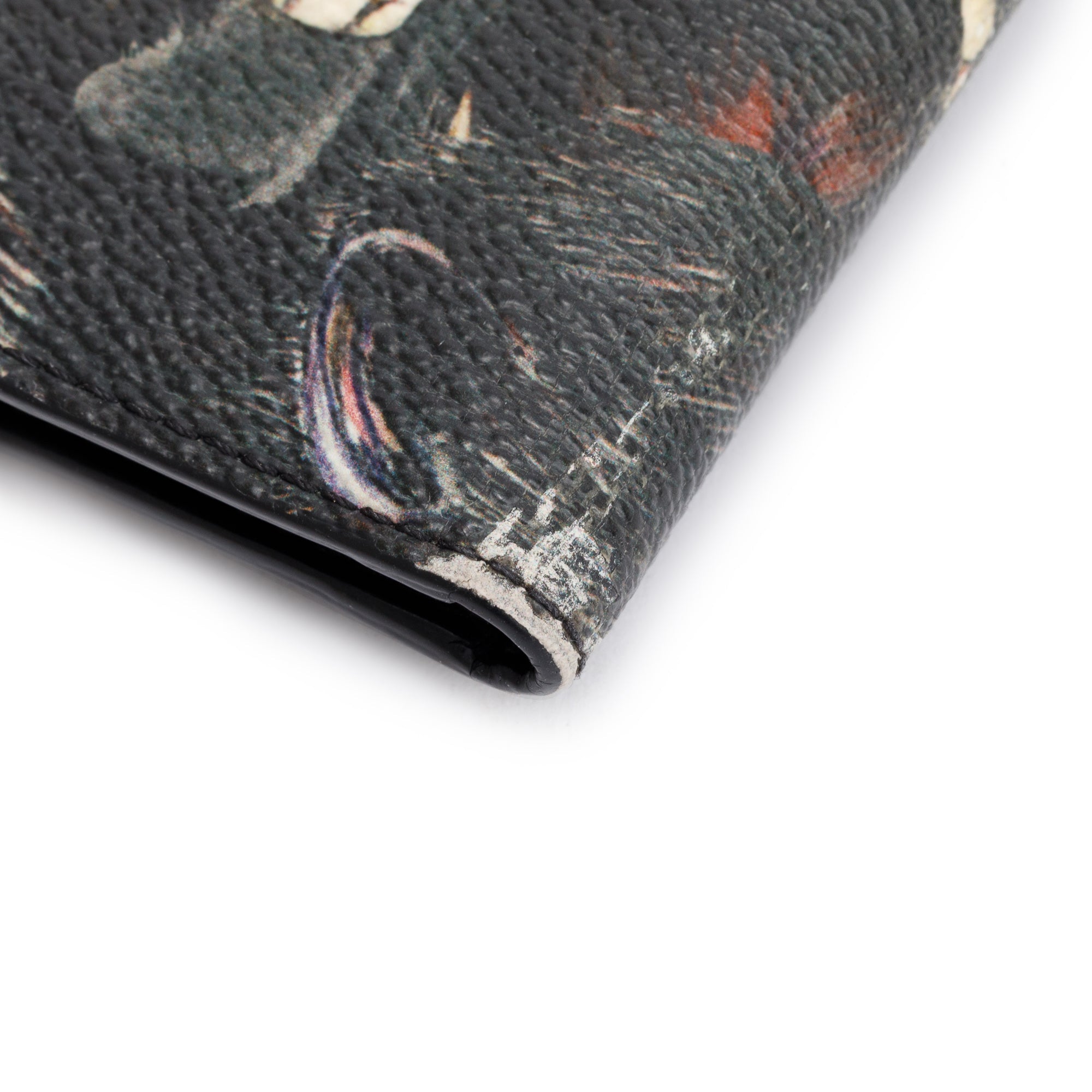 Givenchy Black Multicolor Screaming Monkey Print Card Holder w/ Box