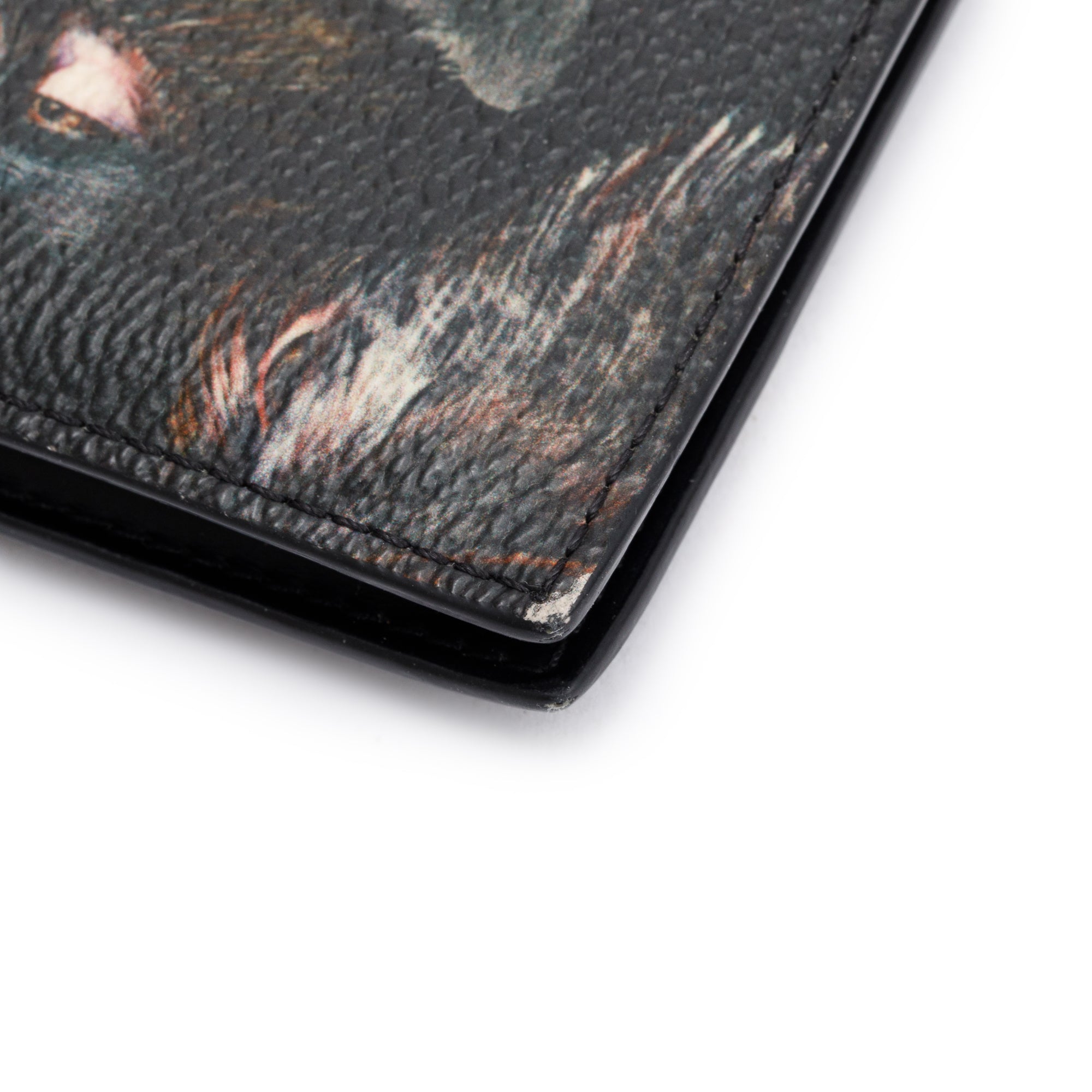 Givenchy Black Multicolor Screaming Monkey Print Card Holder w/ Box