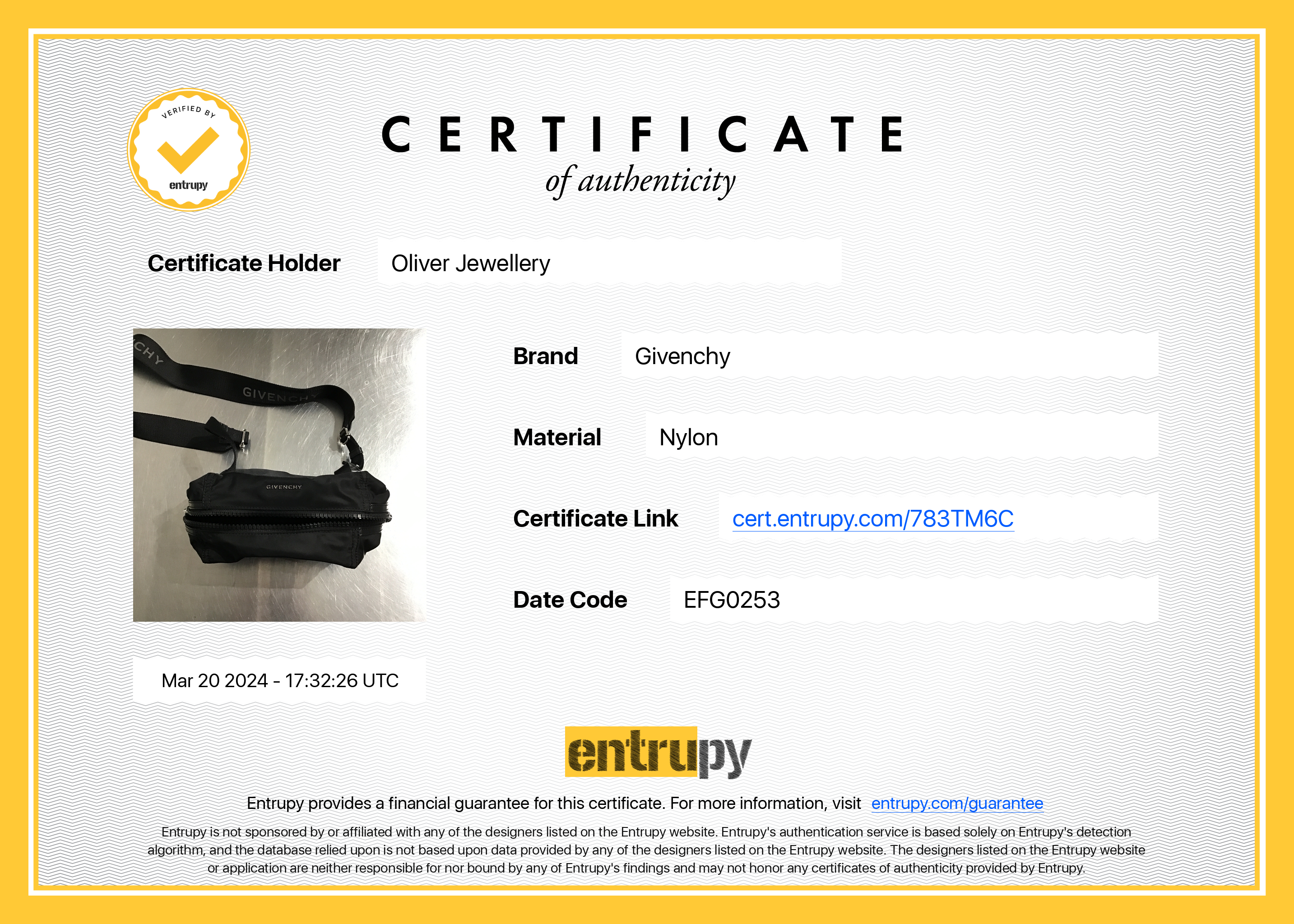 Givenchy Black Nylon Small Pandora Crossbody Bag