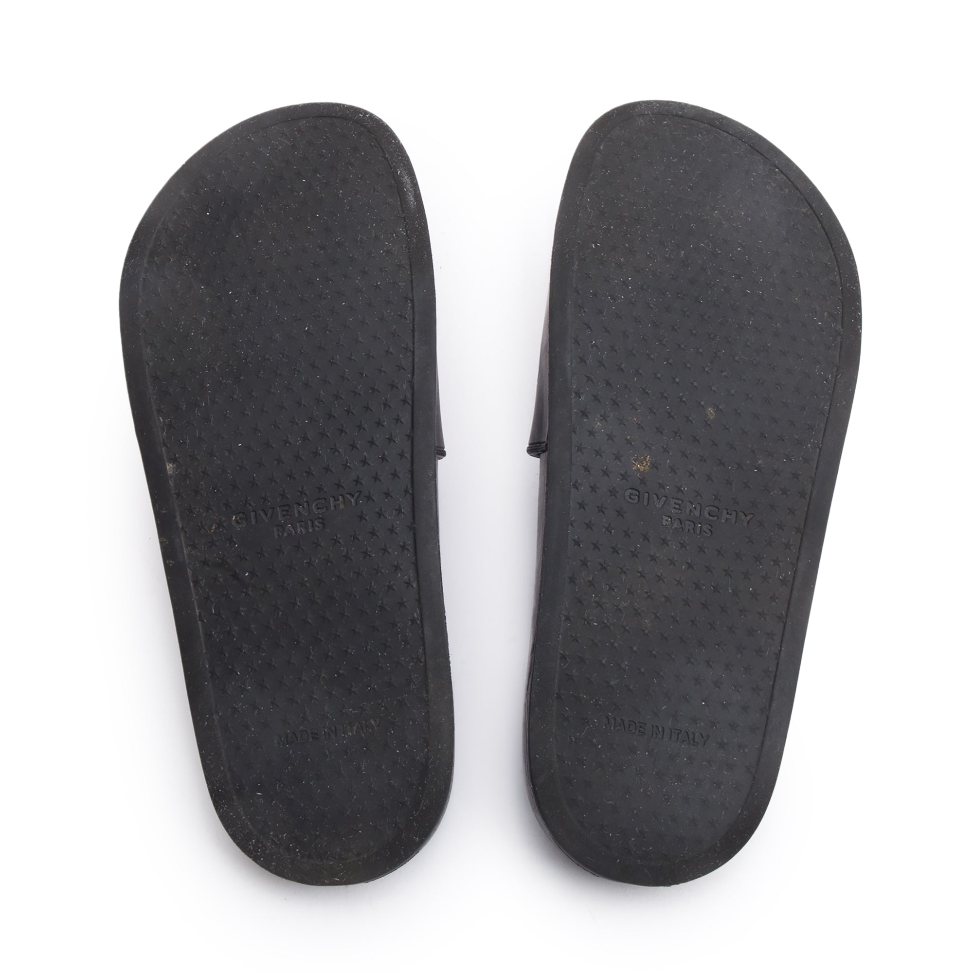Givenchy Black Rubber Logo Slides, Size 39 w/ Box