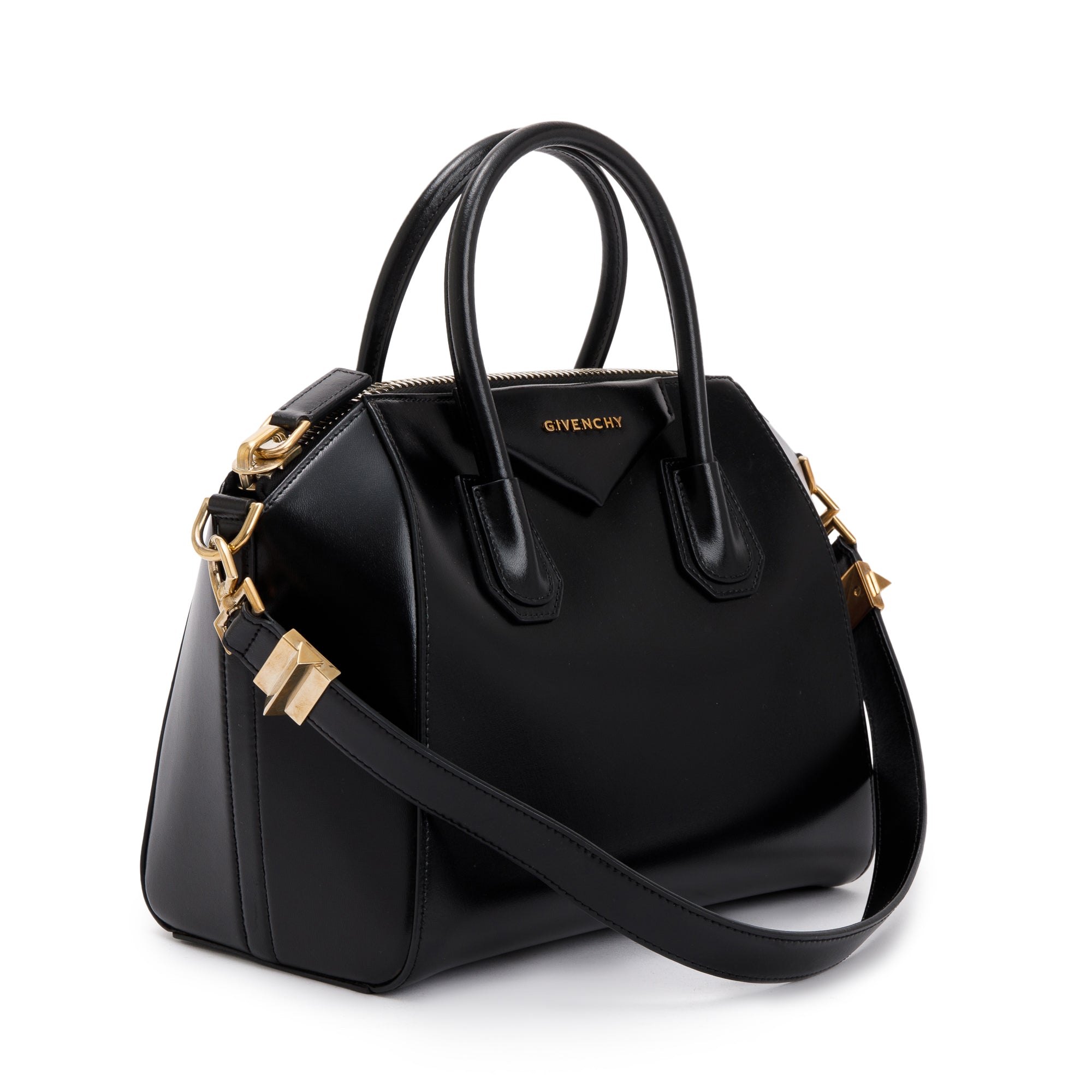 Givenchy Black Smooth Calfskin Leather Small Antigona Bag