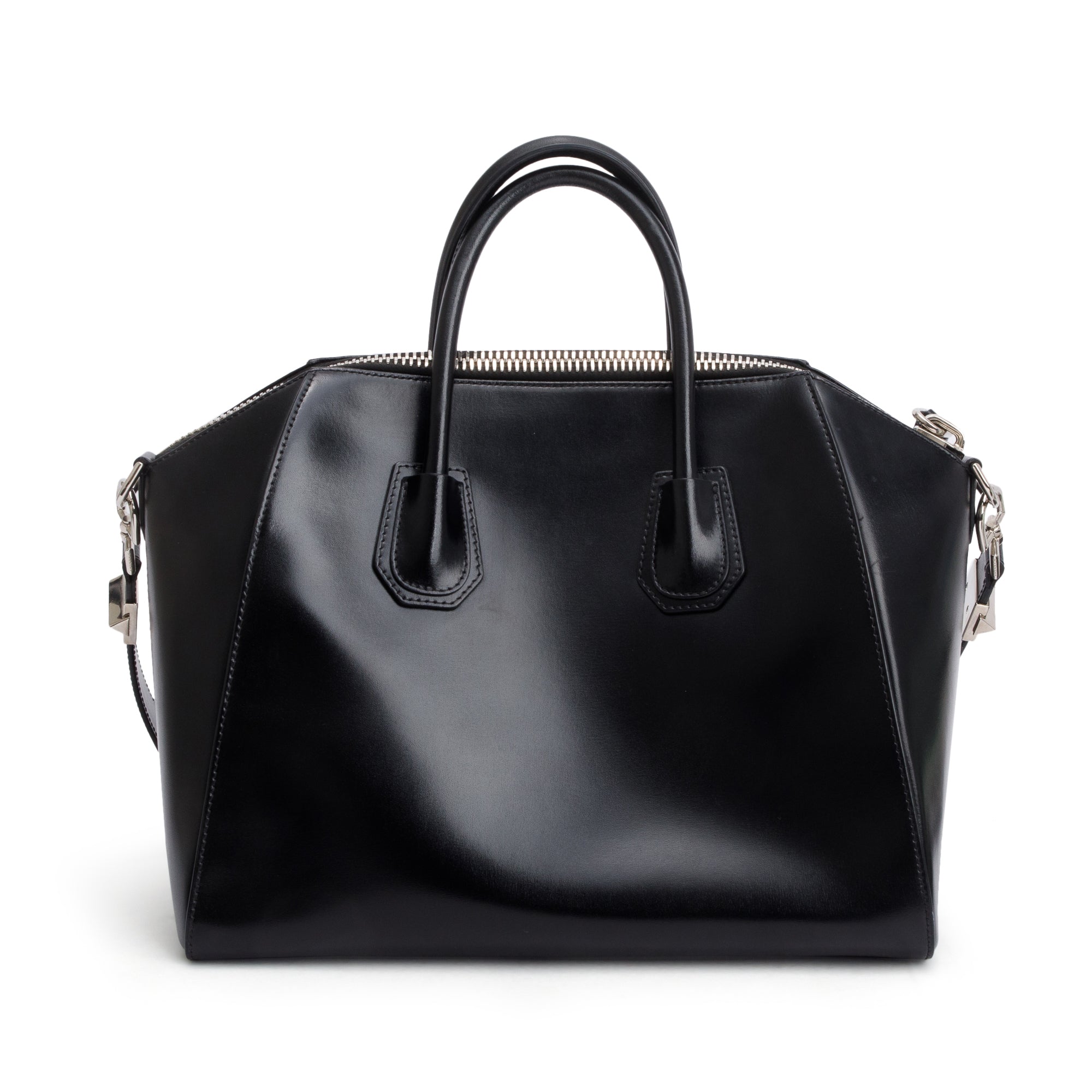 Givenchy Black Smooth Leather Medium Antigona Satchel