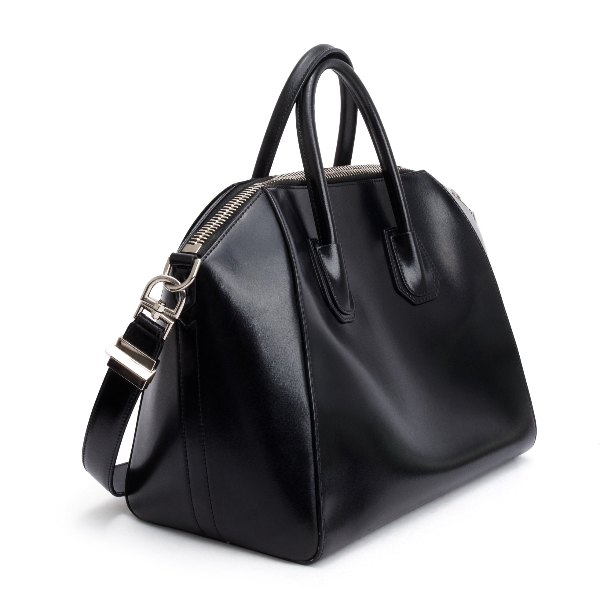 Givenchy Black Smooth Leather Medium Antigona Satchel