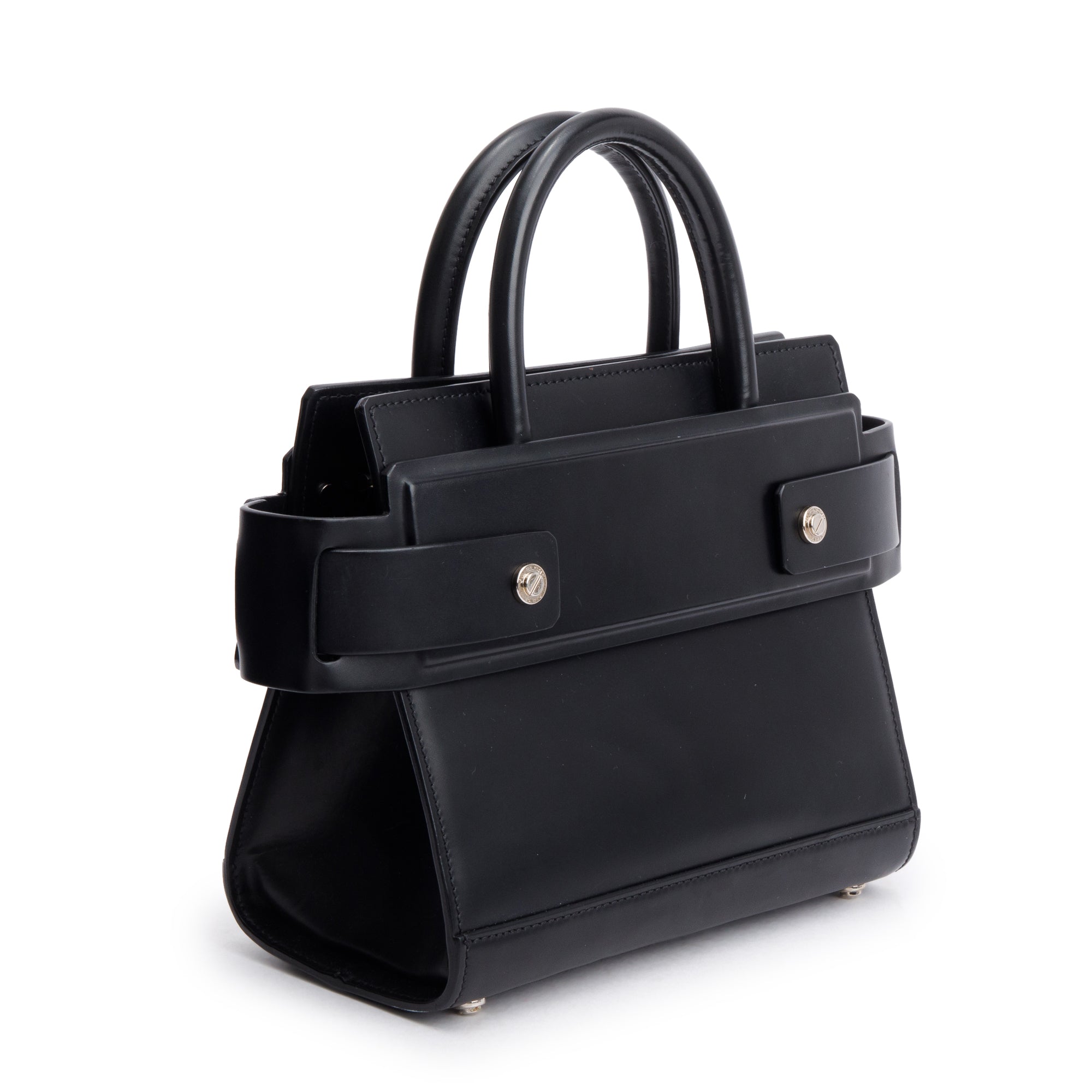 Givenchy Black Smooth Leather Small Horizon Top Handle bag