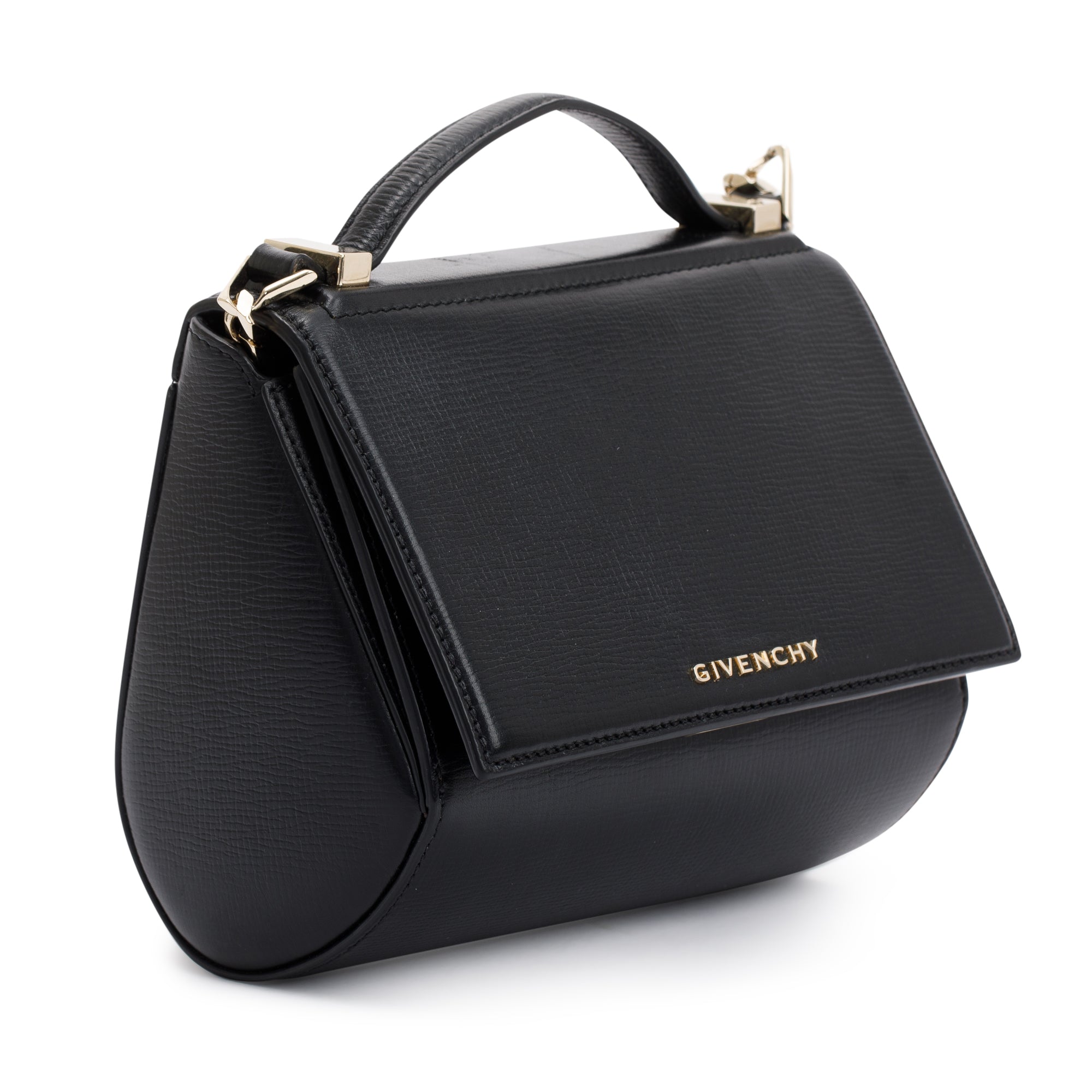 Givenchy Black Textured Calfskin Mini Pandora Box Chain Bag
