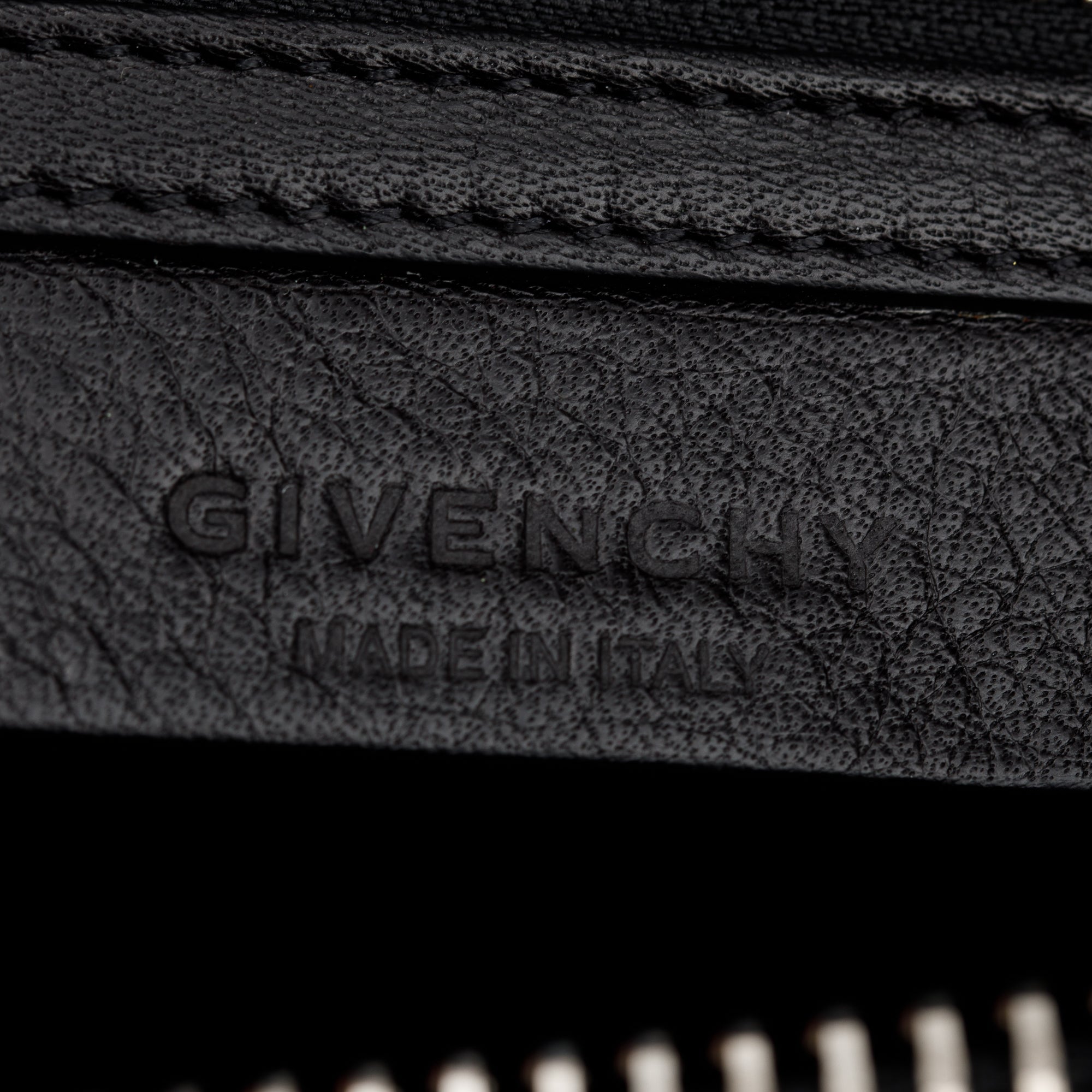 Givenchy Black/White Calfskin Leather Studded Medium Antigona Bag