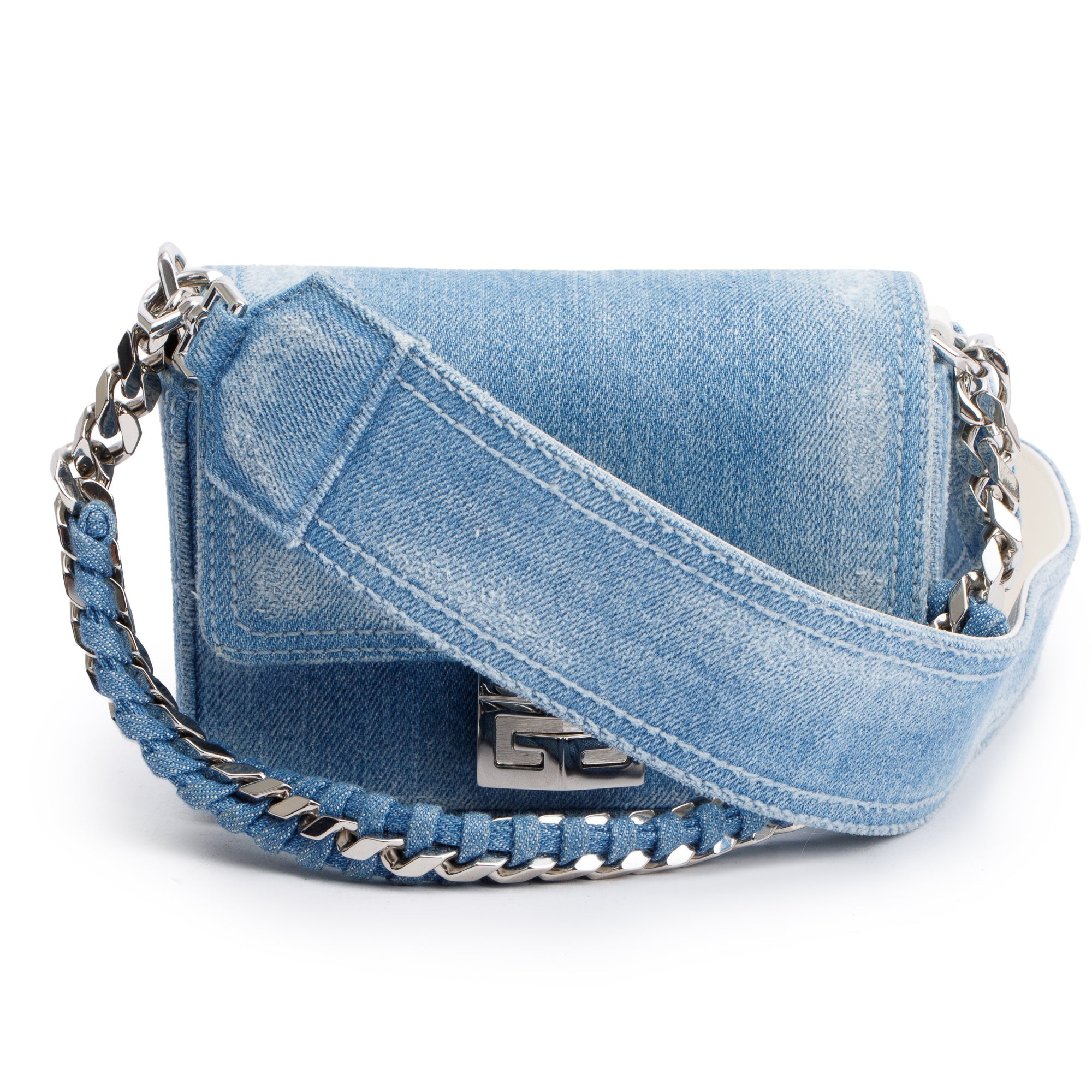 Givenchy Blue Denim Small 4G Crossbody Bag w/ Strap – OLIVER'S