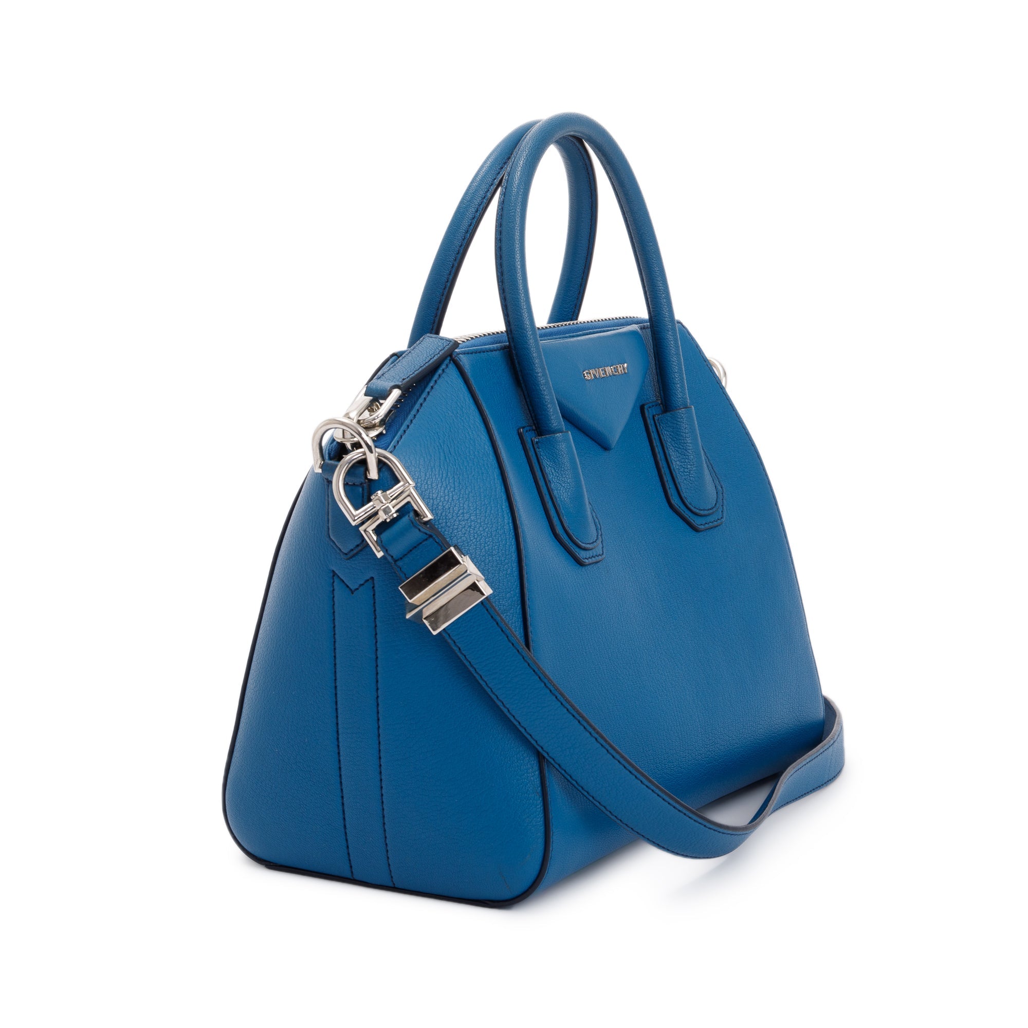 Givenchy Blue Grained Calfskin Small Antigona Bag