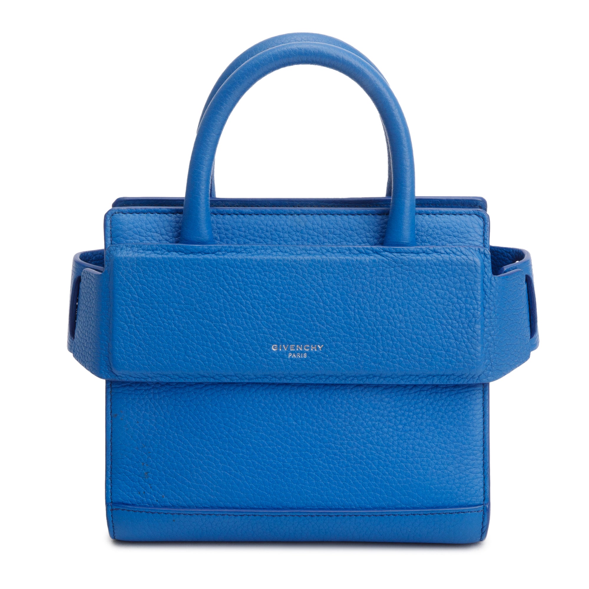 Givenchy Blue Leather Nano Horizon Top Handle bag w/ Strap