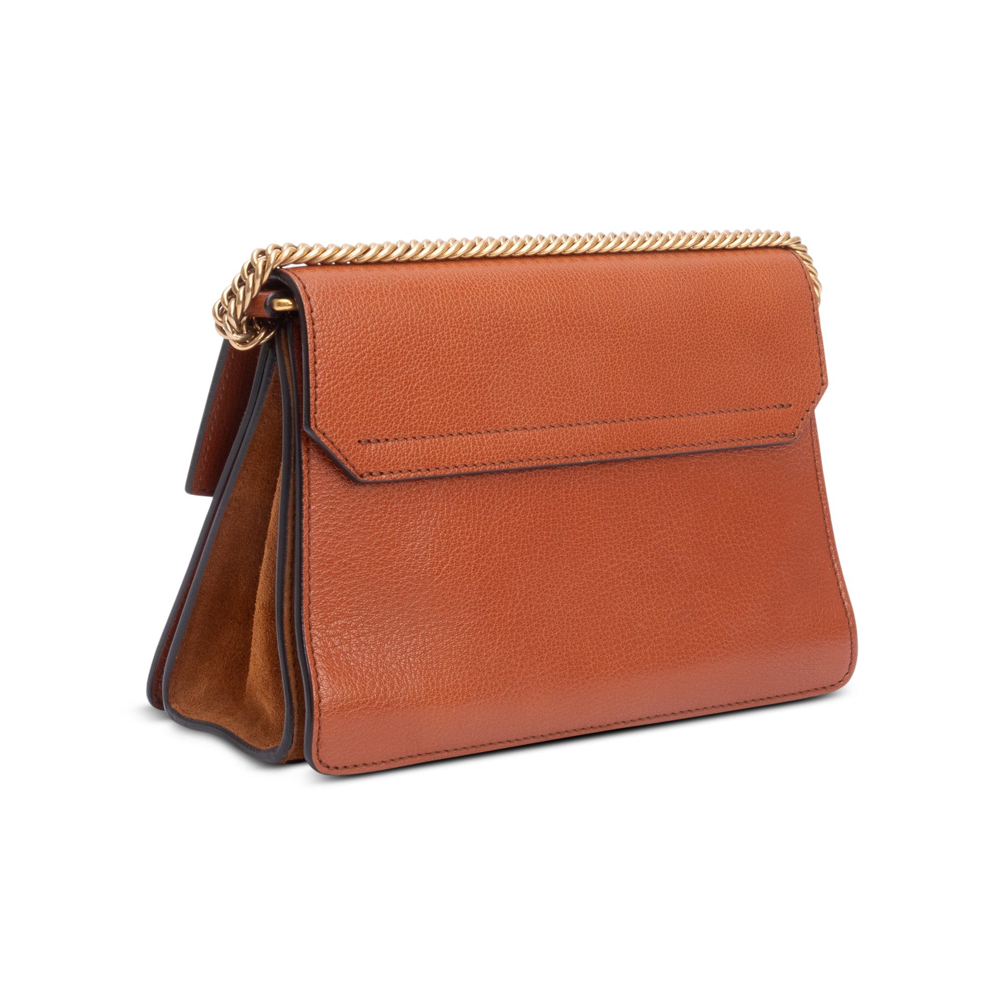 Givenchy Brown Calfskin Leather Suede Small GV3 Crossbody Bag w/ Strap