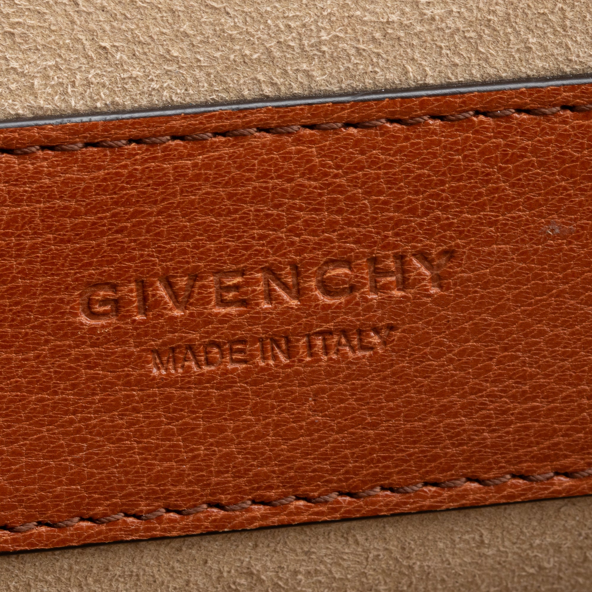 Givenchy Brown Calfskin Leather Suede Small GV3 Crossbody Bag w/ Strap