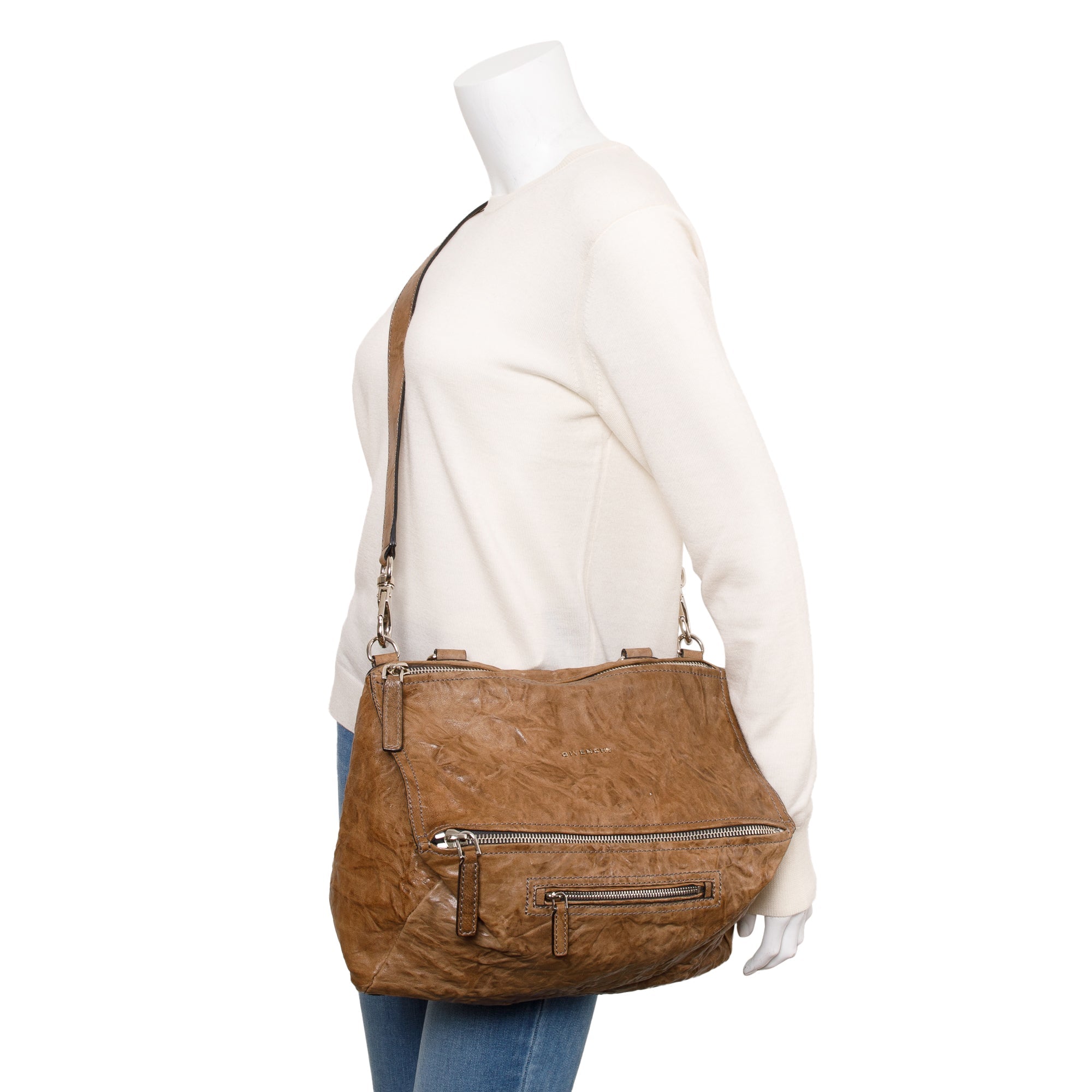 Givenchy Brown Sheepskin Medium Pandora Satchel