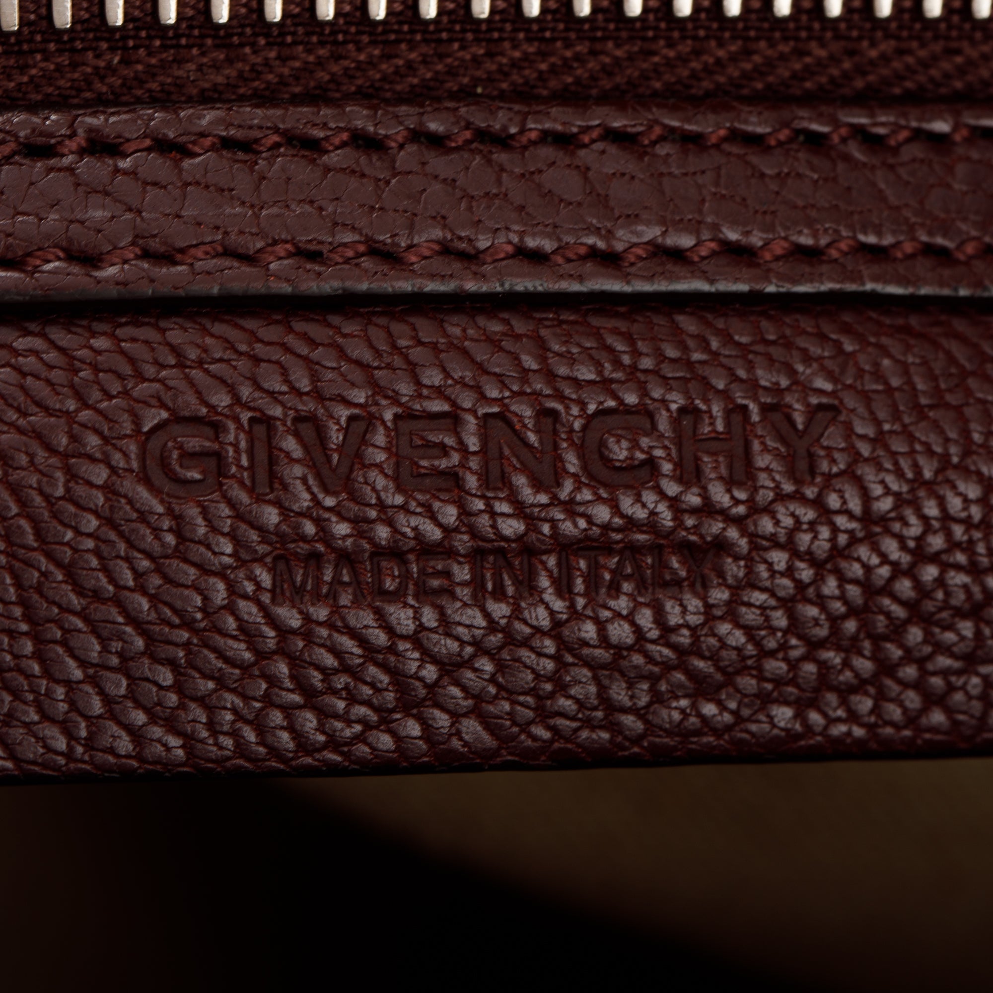 Givenchy Burgundy Grained Leather Medium Antigona Bag