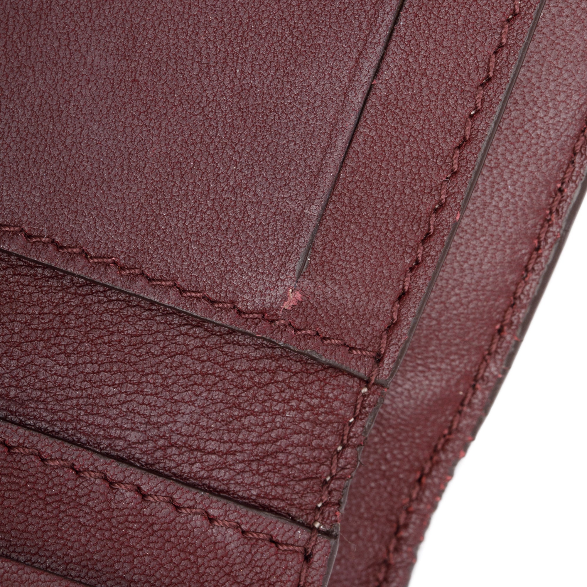 Givenchy Burgundy Leather Trifold Compact Wallet w/ Box