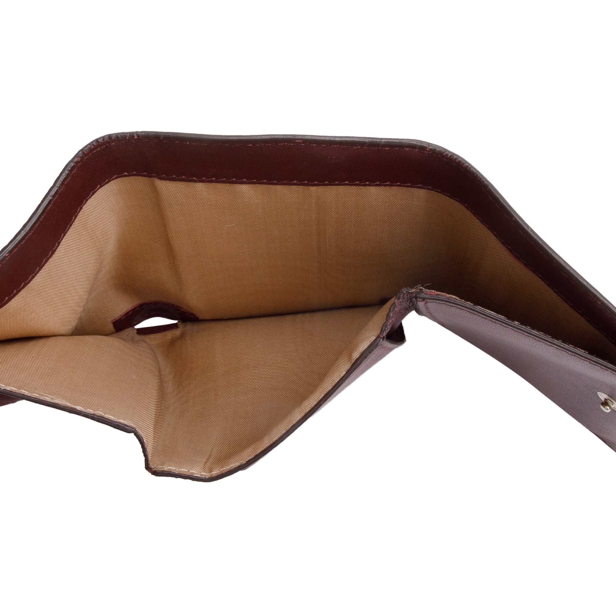 Givenchy Burgundy Leather Trifold Compact Wallet w/ Box