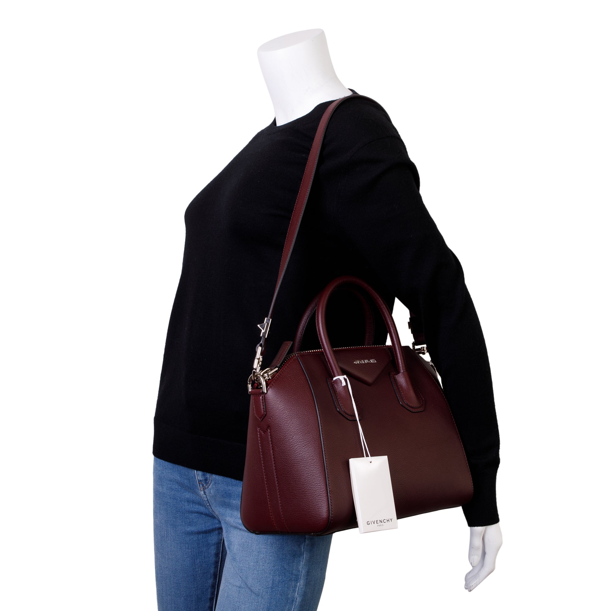 Givenchy Burgundy Sugar Goatskin Leather Small Antigona Bag