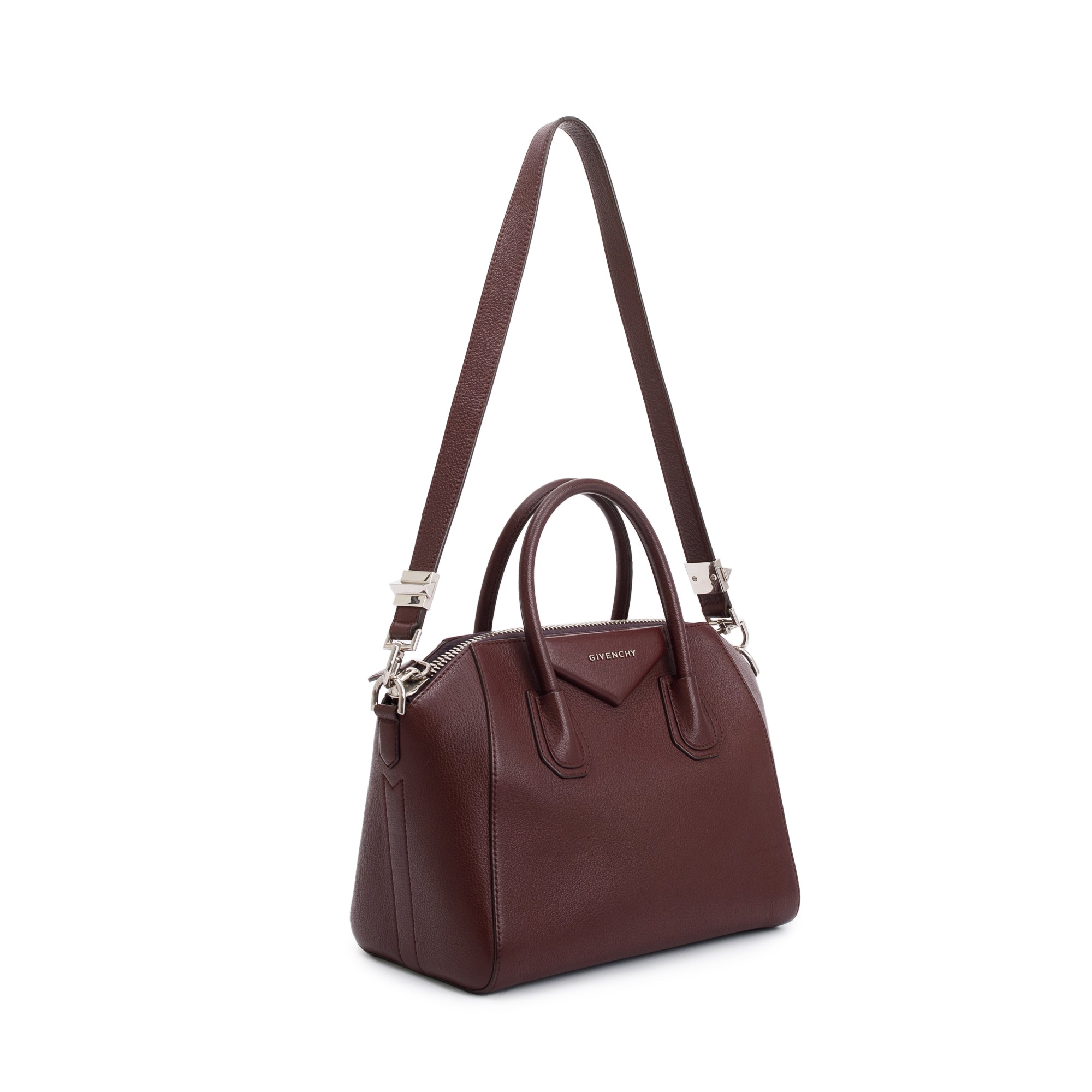 Givenchy Burgundy Sugar Goatskin Leather Small Antigona Bag