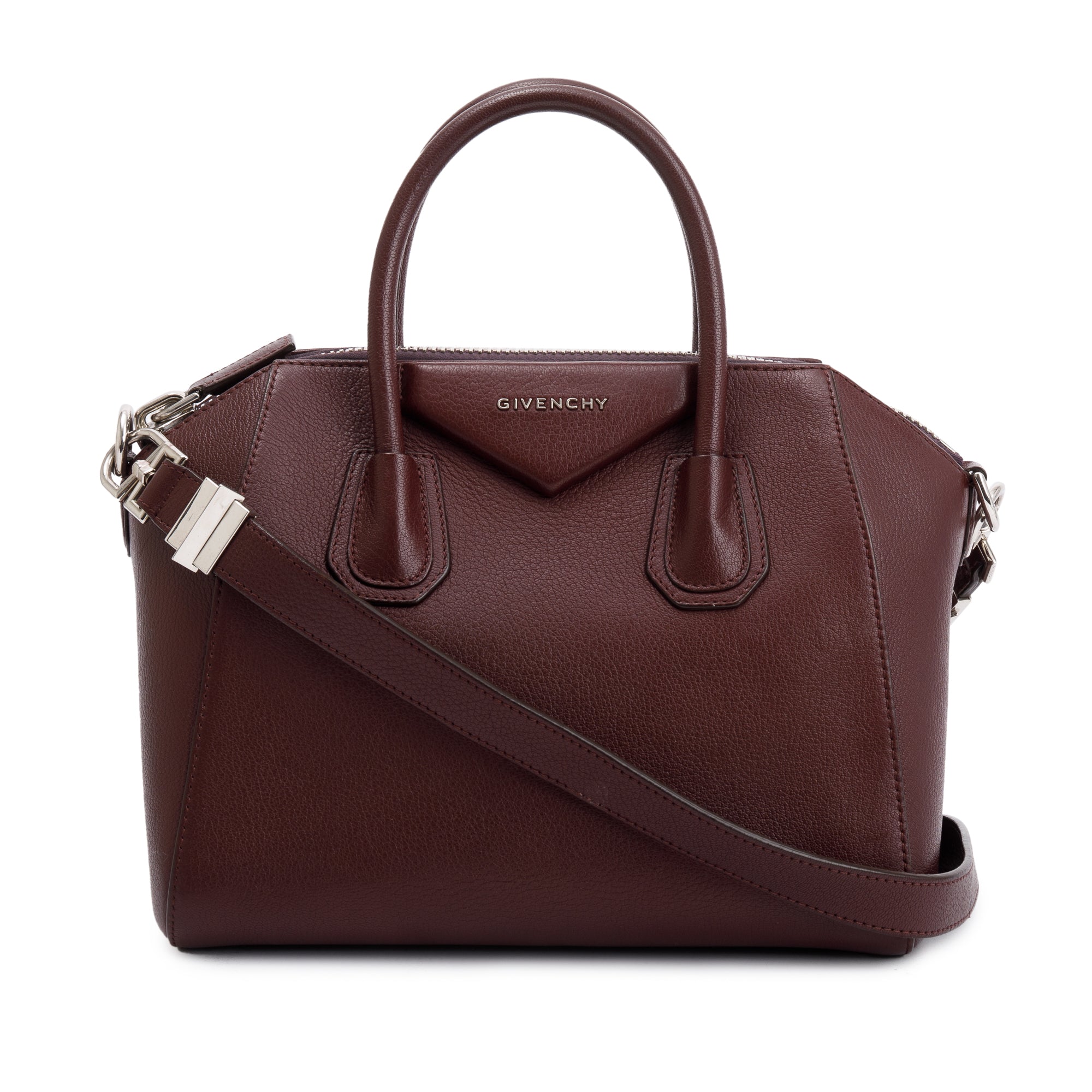 Givenchy Burgundy Sugar Goatskin Leather Small Antigona Bag