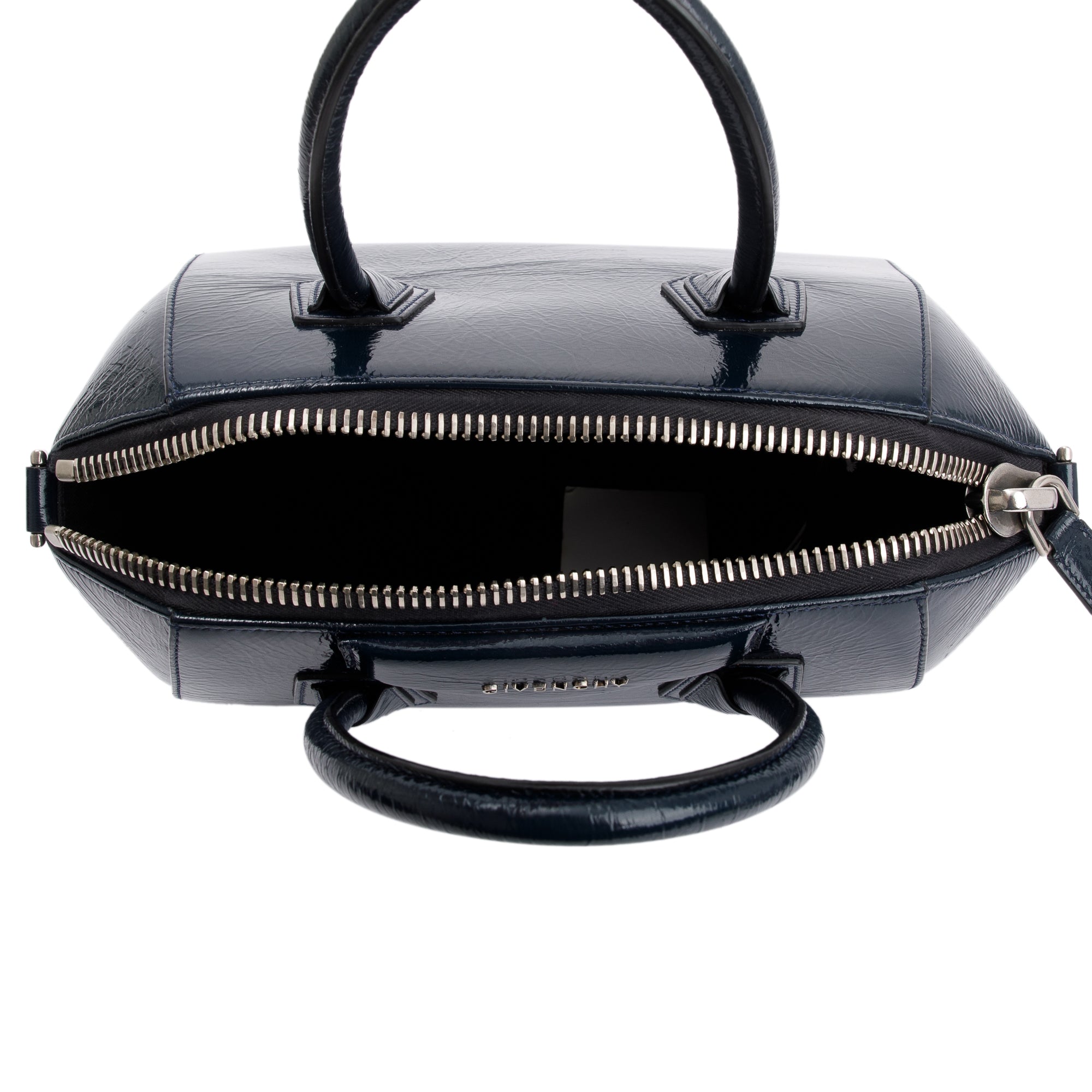 Givenchy Deep Blue Textured Patent Leather Small Antigona Bag