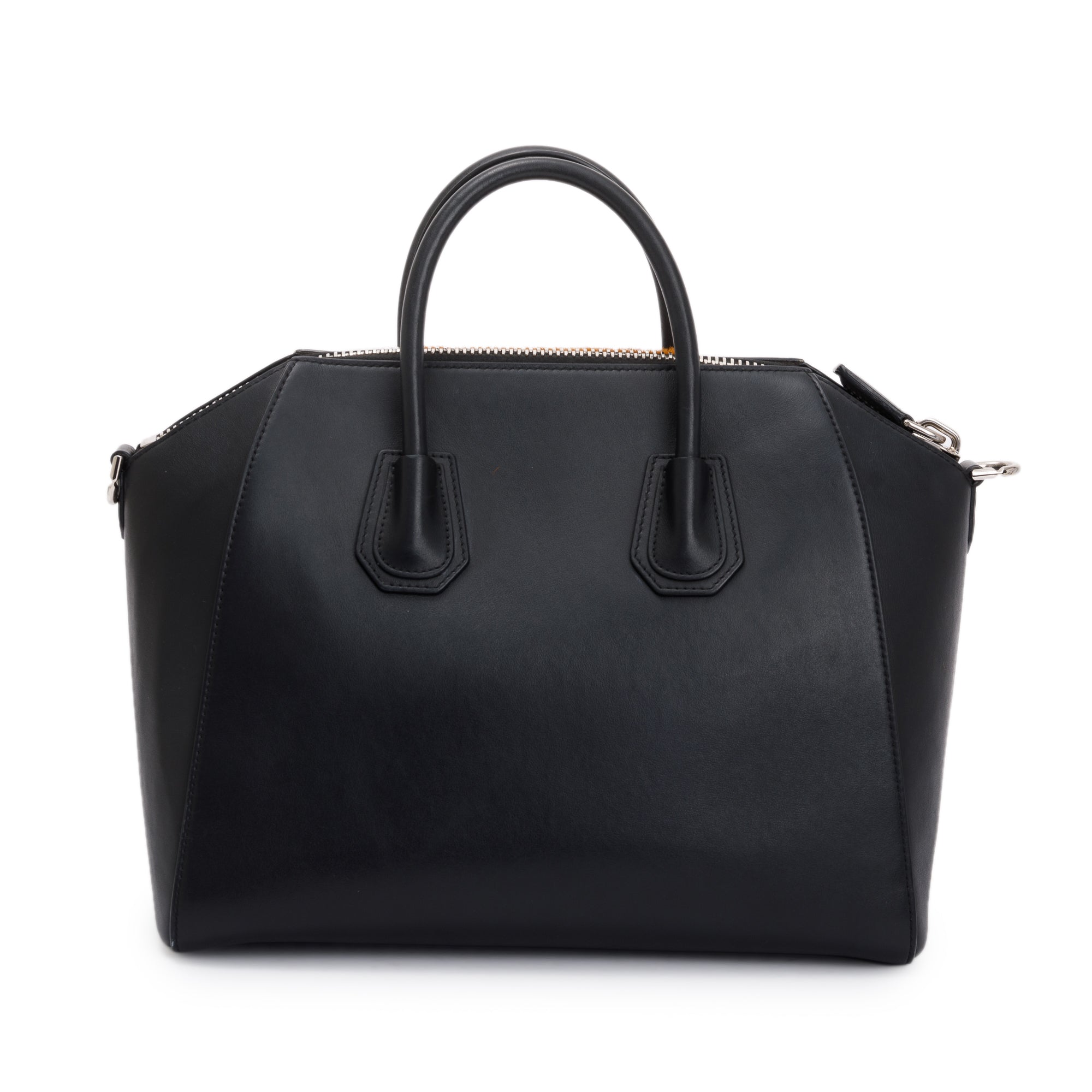Givenchy Fur Trim Black Calfskin Leather Medium Antigona Bag
