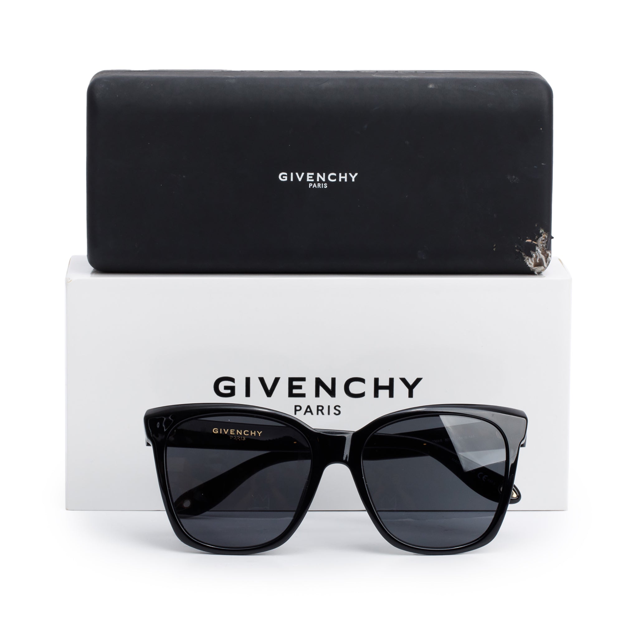 Givenchy GV7069/S Black Acetate Square Sunglasses w/ Box & Case