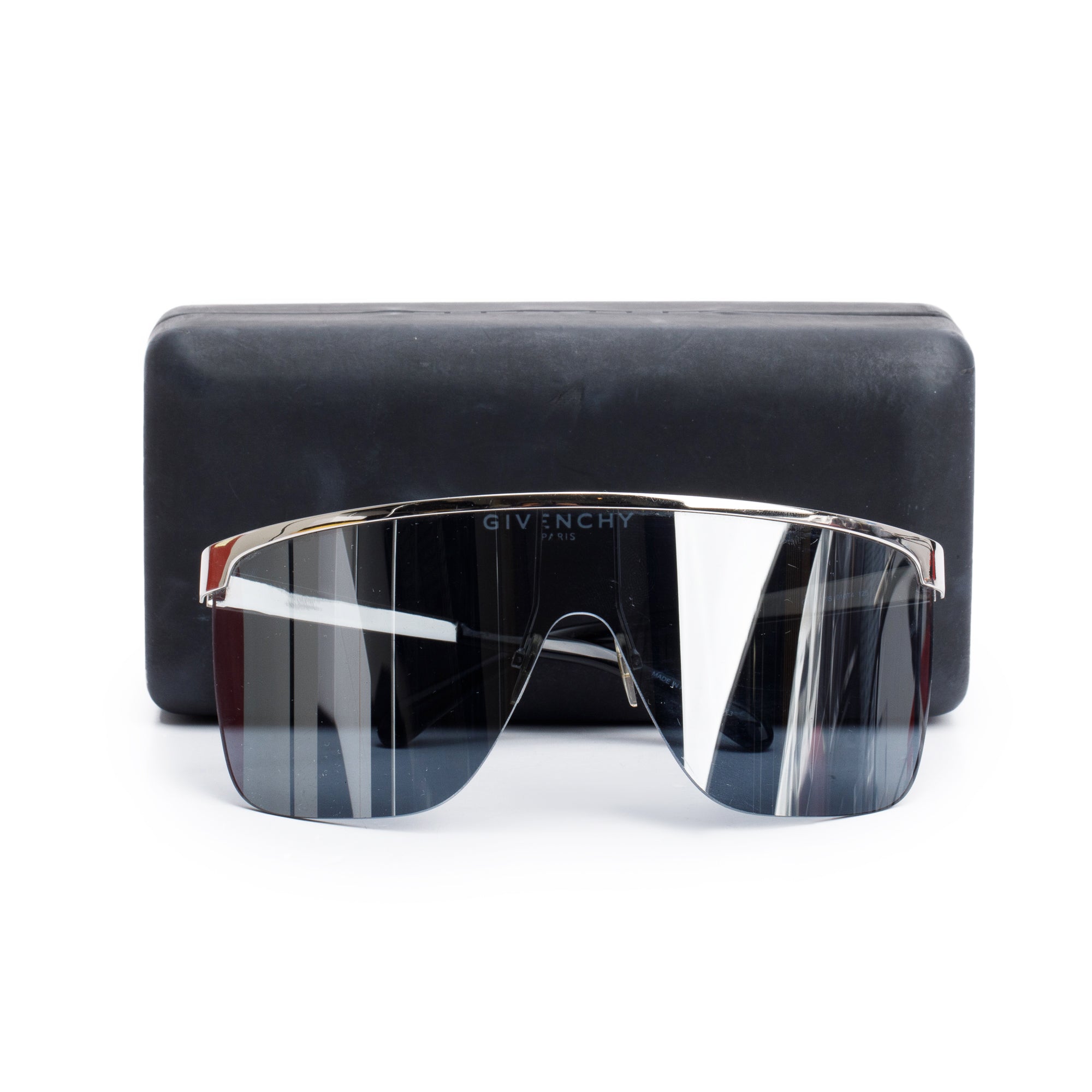 Givenchy GV7117/S Silver Tone Metal Shield Sunglasses w/ Case