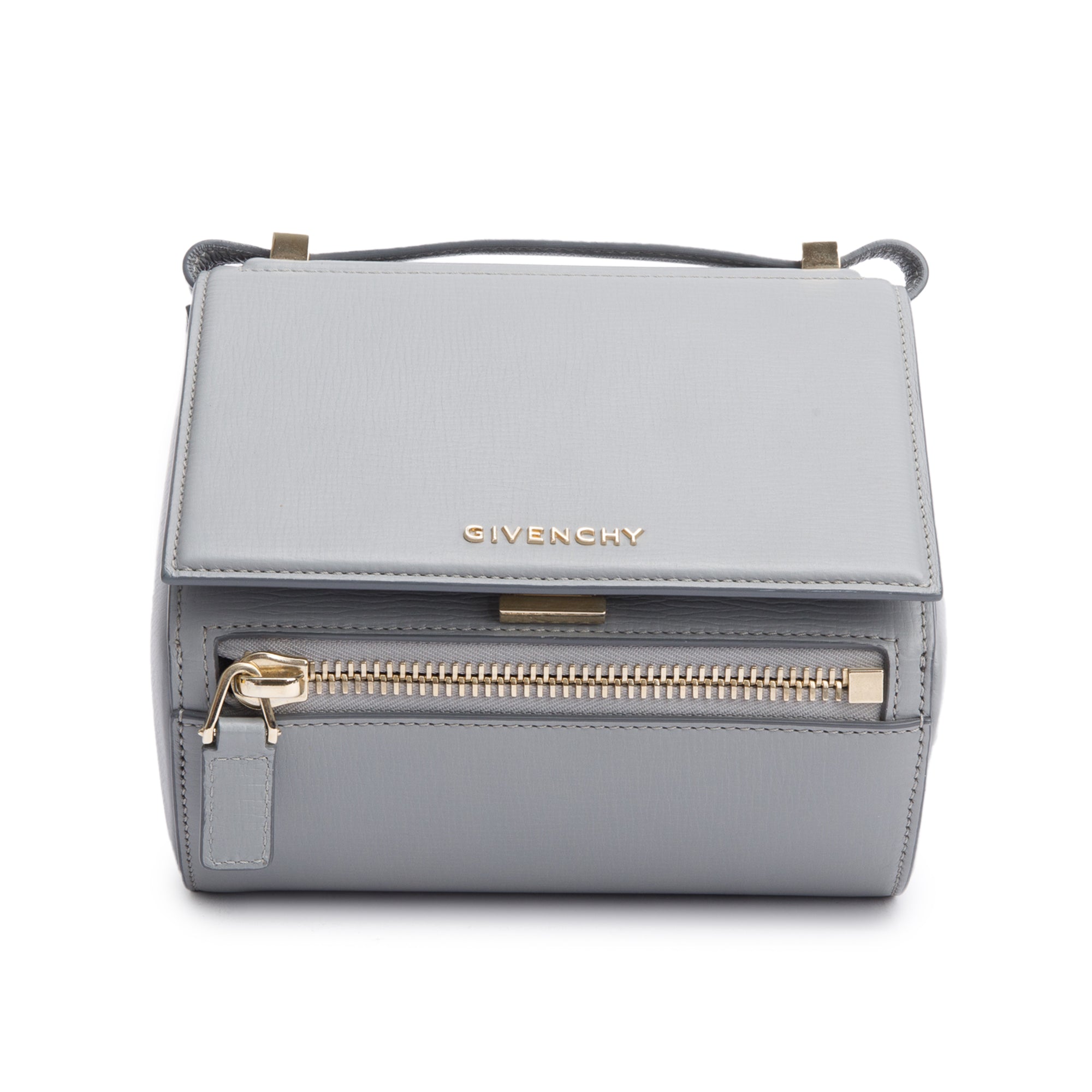 Givenchy Grey Box Leather Mini Pandora Box Chain Bag