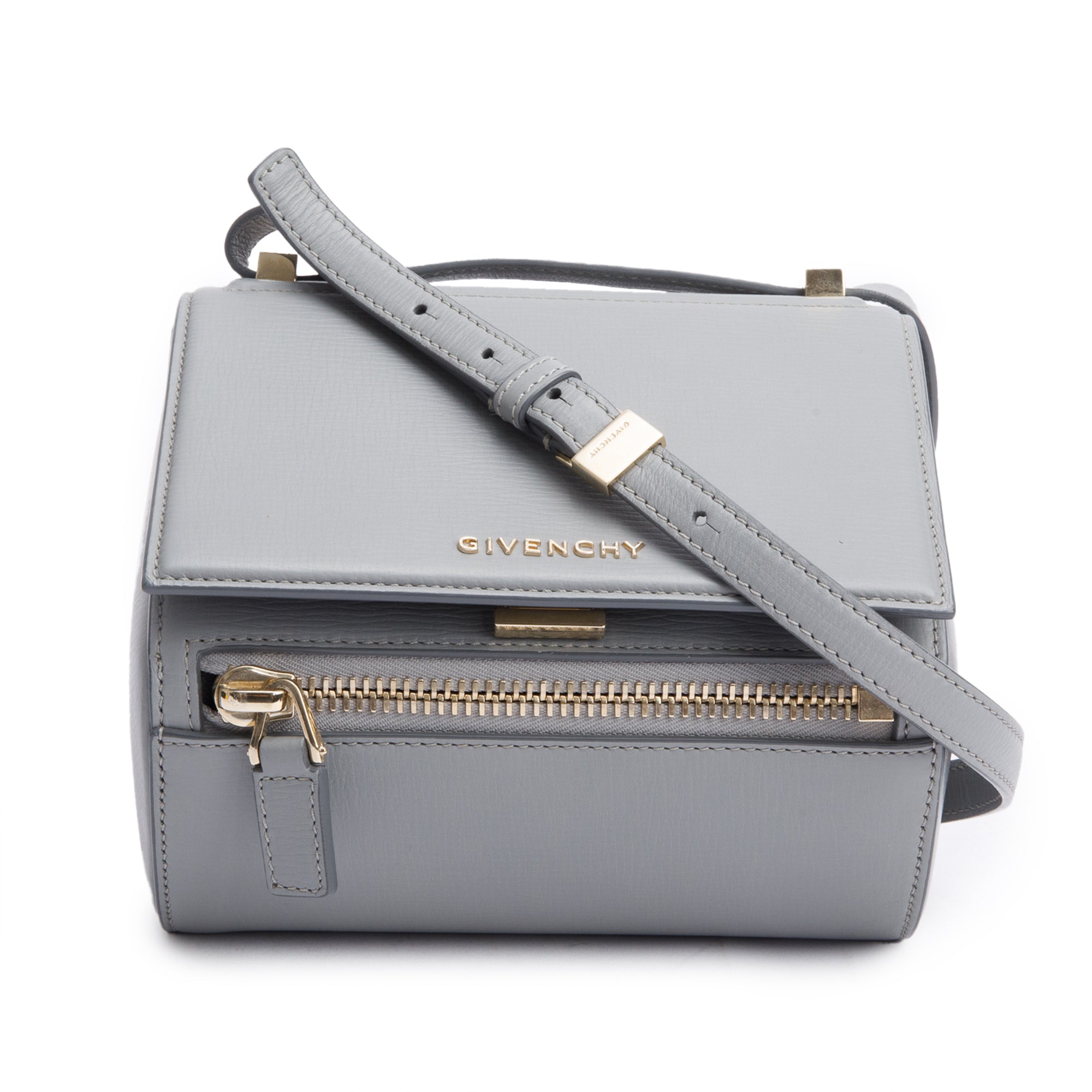 Givenchy Grey Box Leather Mini Pandora Box Chain Bag