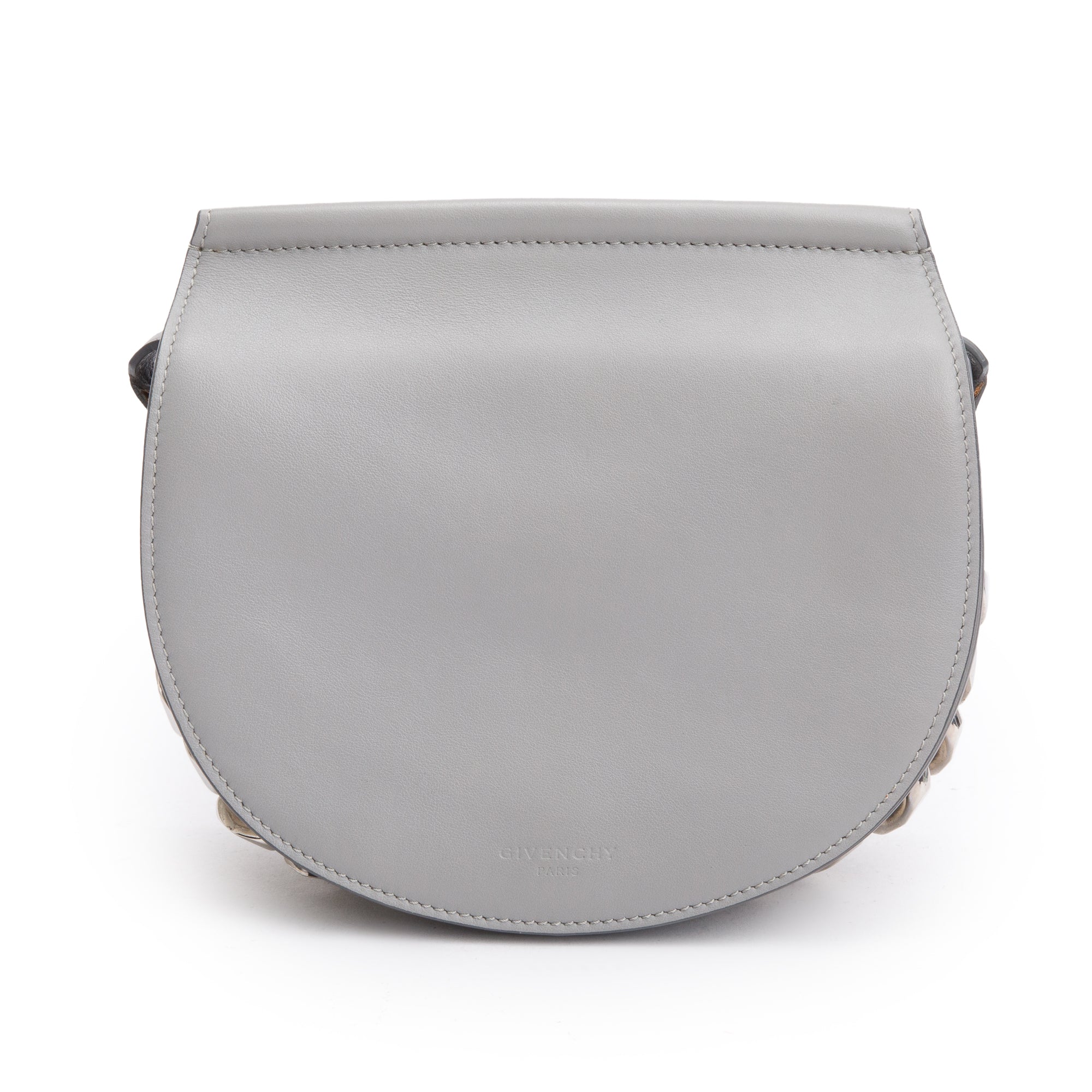 Givenchy Grey Calf Leather Mini Saddle Crossbody Bag