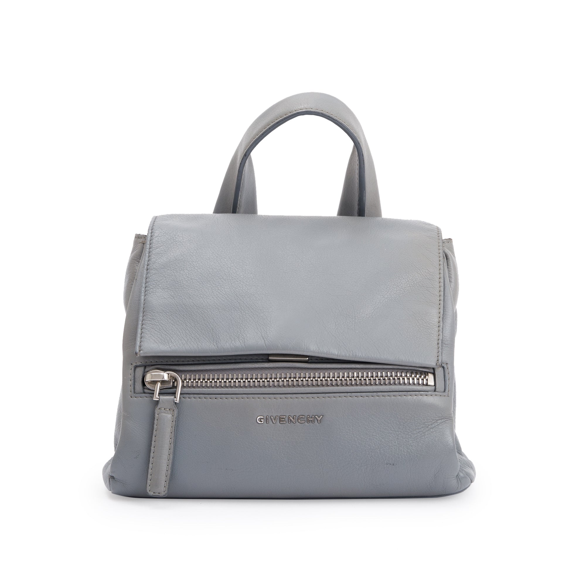 Givenchy Grey Calfskin Leather Pandora Pure Satchel Bag