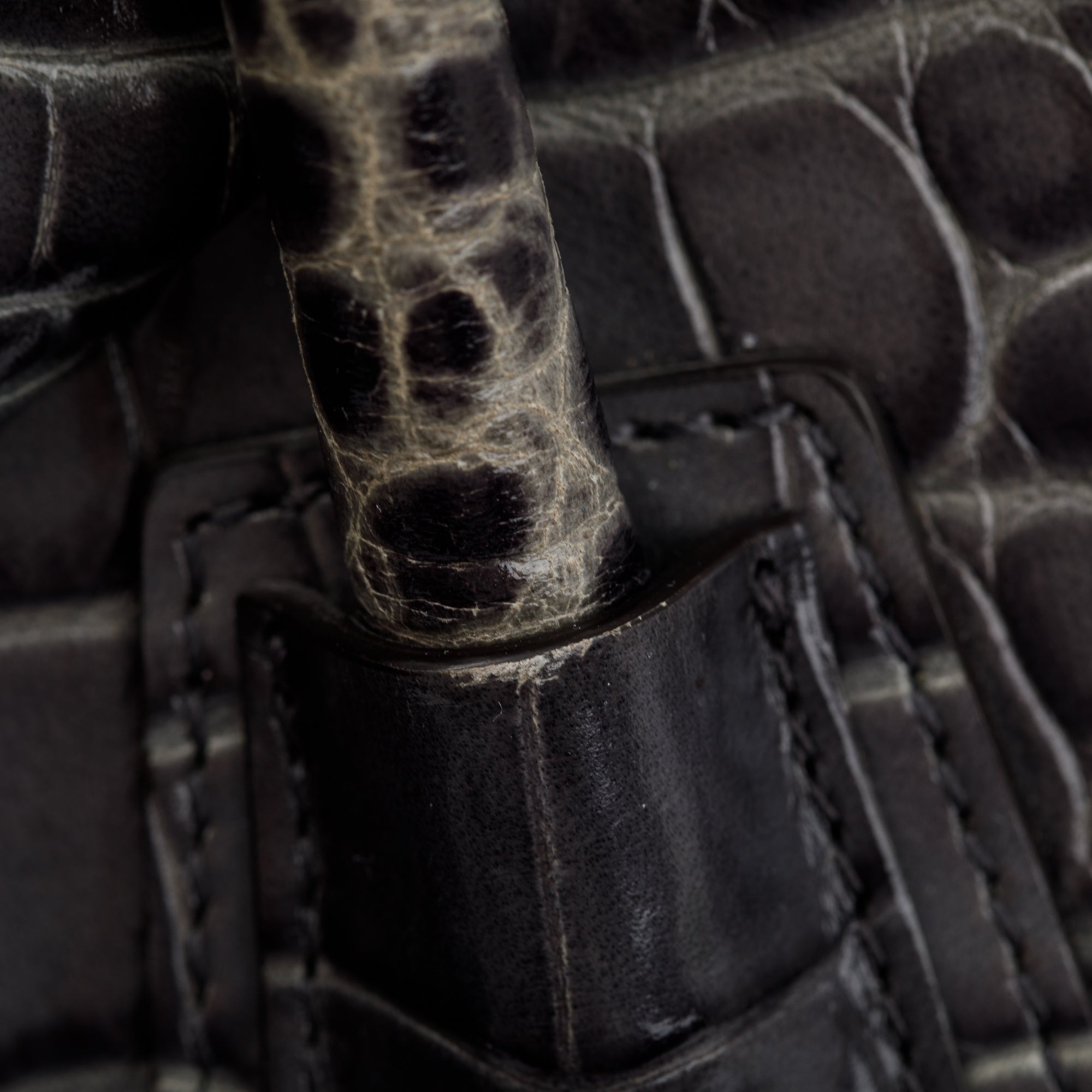 Givenchy Grey Croc-Embossed Leather Small Antigona Bag