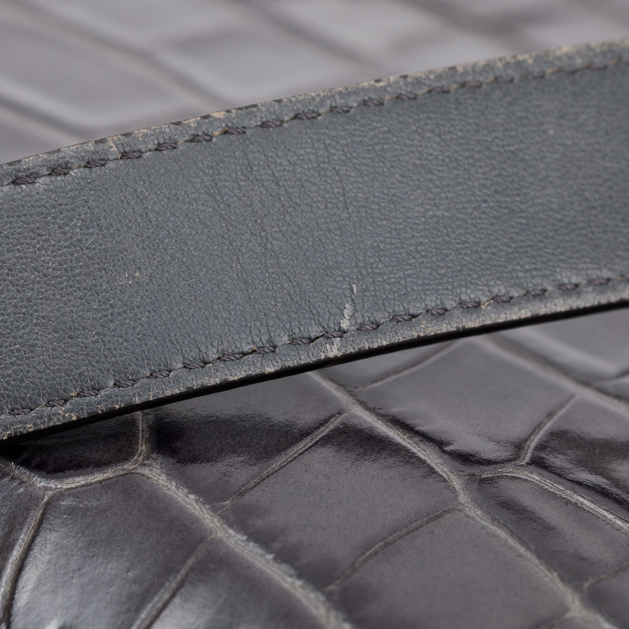 Givenchy Grey Croc-Embossed Leather Small Antigona Bag