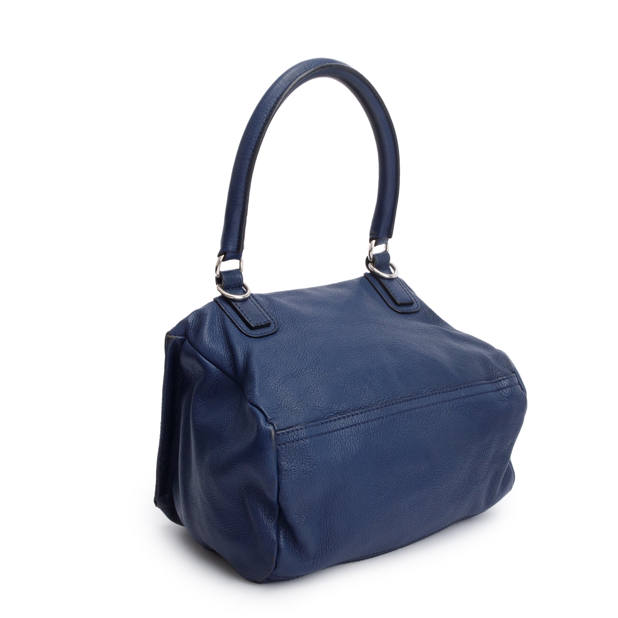Givenchy Navy Grained Calfskin Leather Small Pandora Satchel