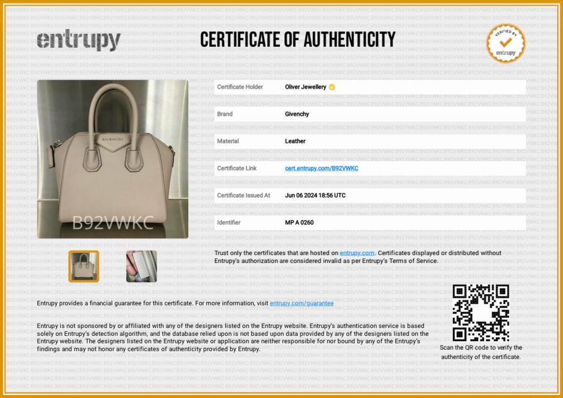 Givenchy Neutral Calfskin Leather Mini Antigona Bag w/ Strap
