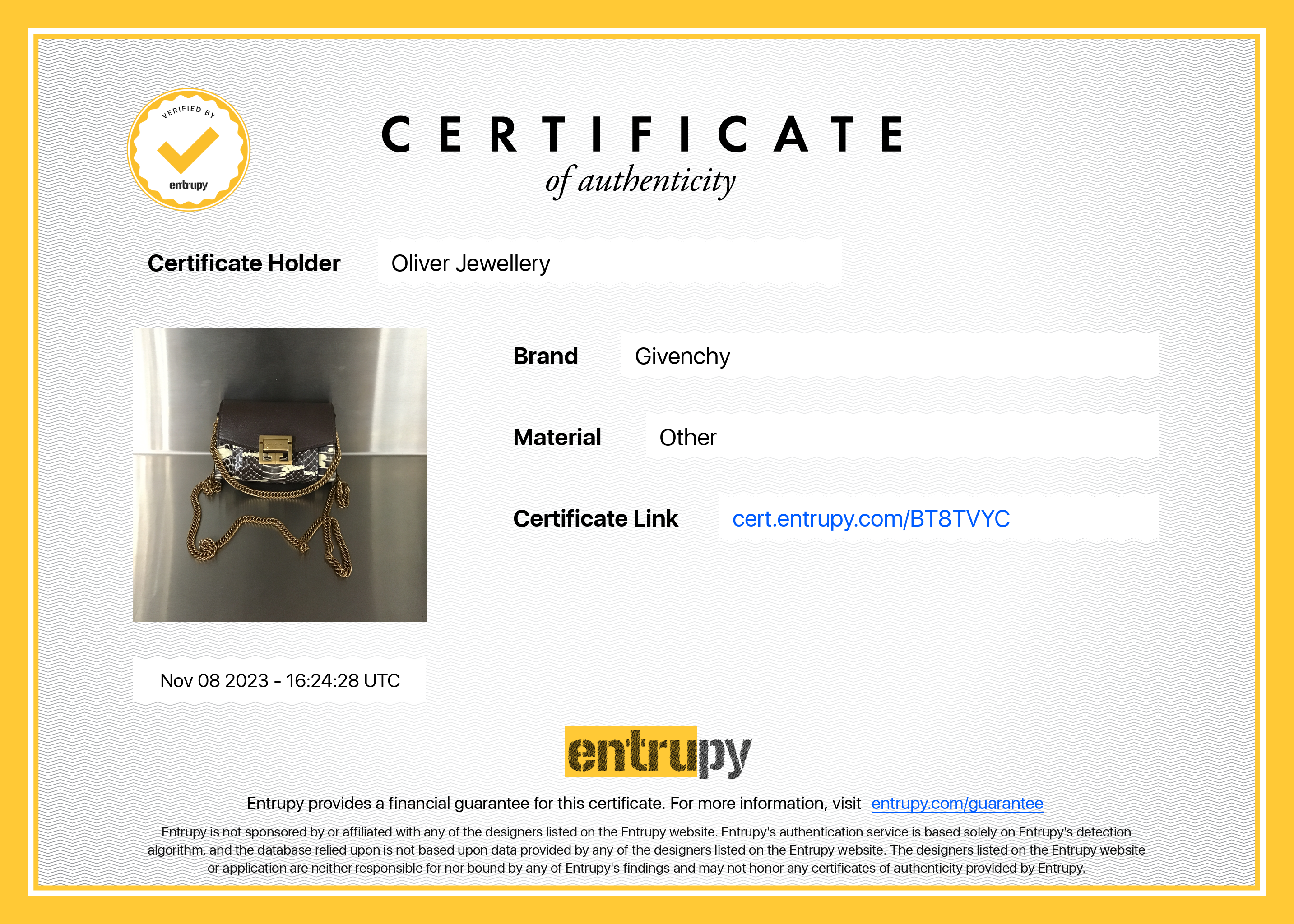 Givenchy Python & Brown Calfskin Leather Nano GV3 Mini Bag