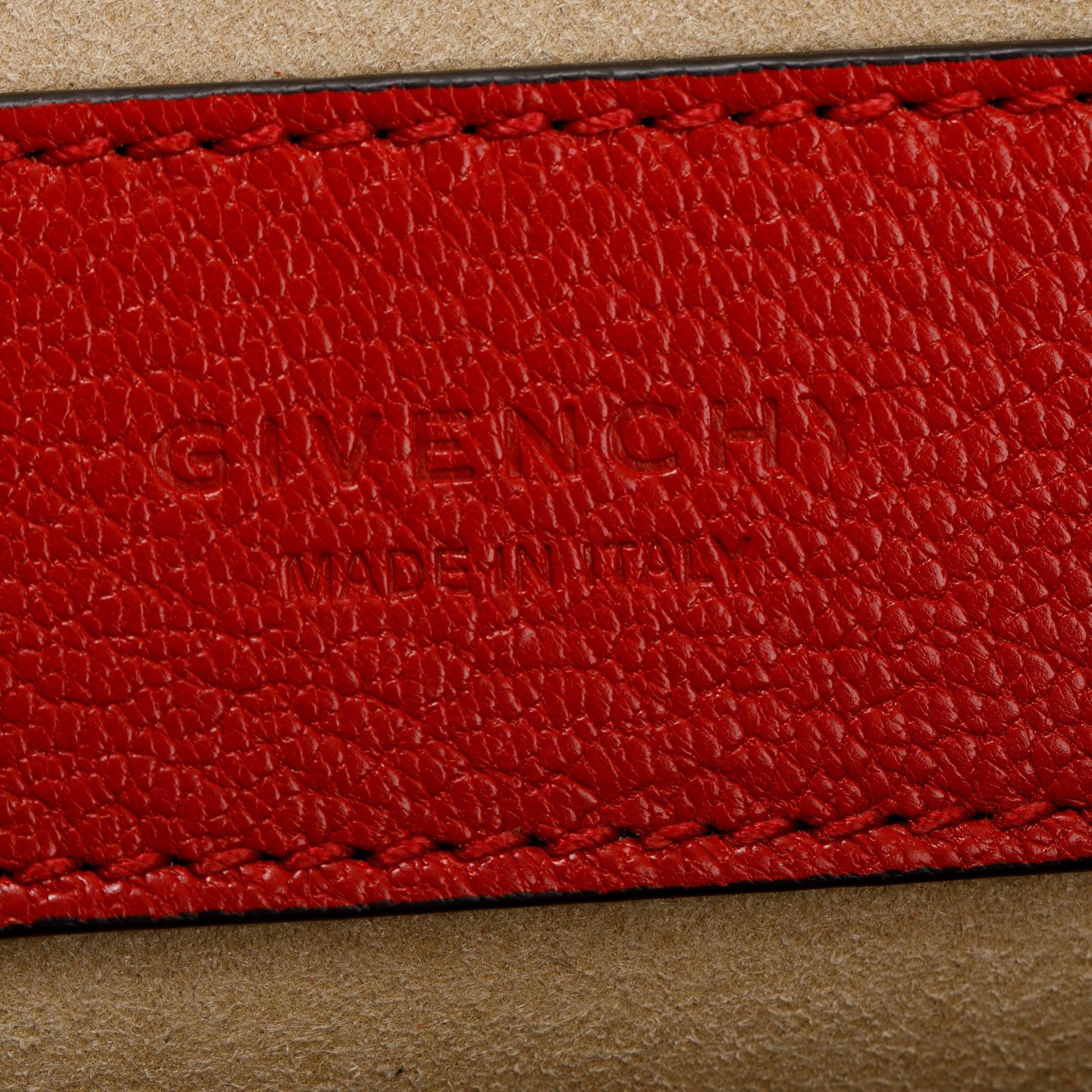 Givenchy Red Calfskin Leather Small GV3 Crossbody Bag w/ Strap