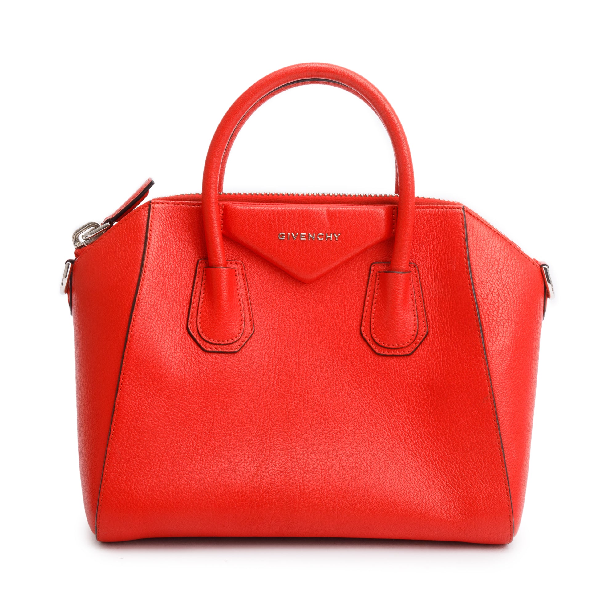 Givenchy Red Grained Leather Small Antigona Bag