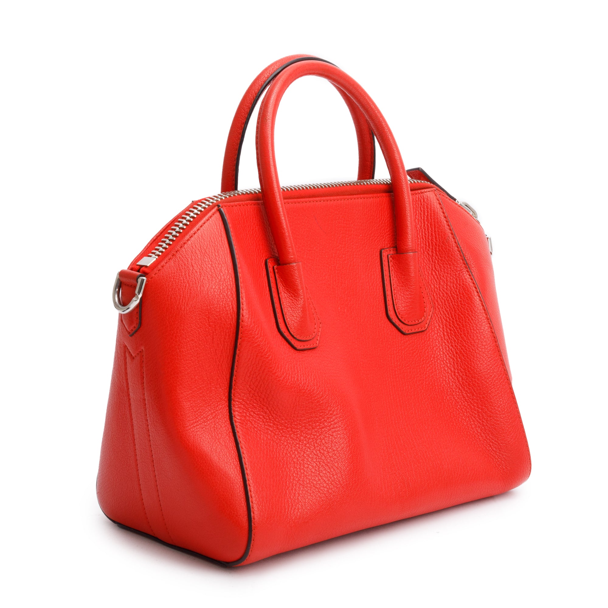 Givenchy Red Grained Leather Small Antigona Bag