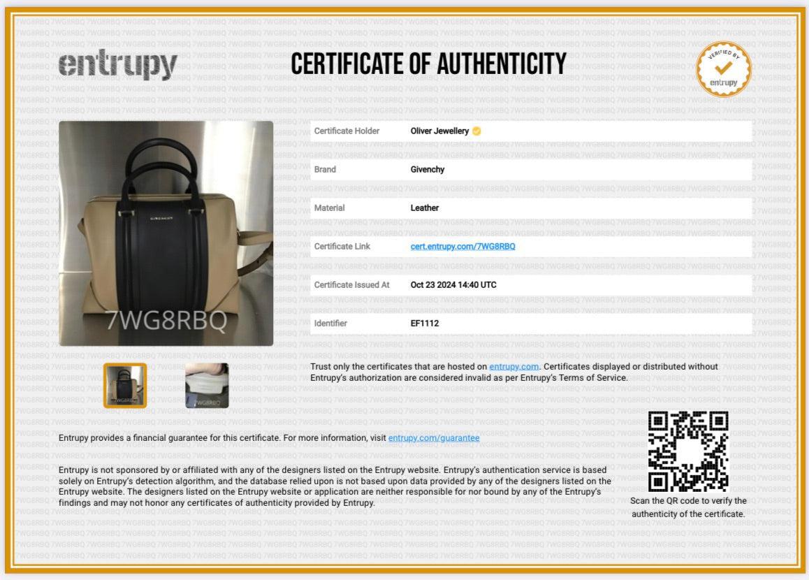 Givenchy Taupe/Black Colorblock Leather Lucrezia Top Handle Bag w/ Strap