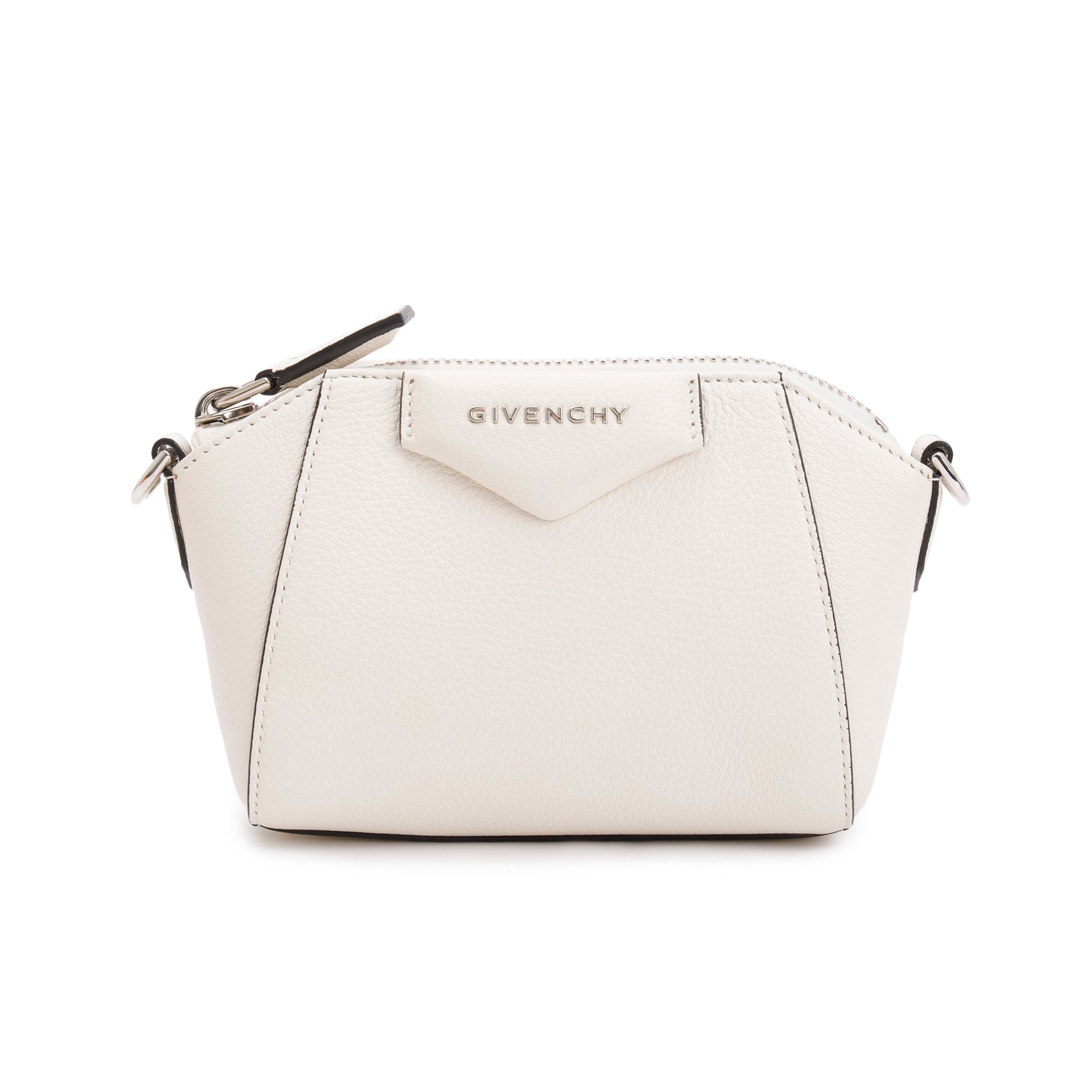 Givenchy White Sugar Goatskin Leather Nano Antigona Crossbody Bag