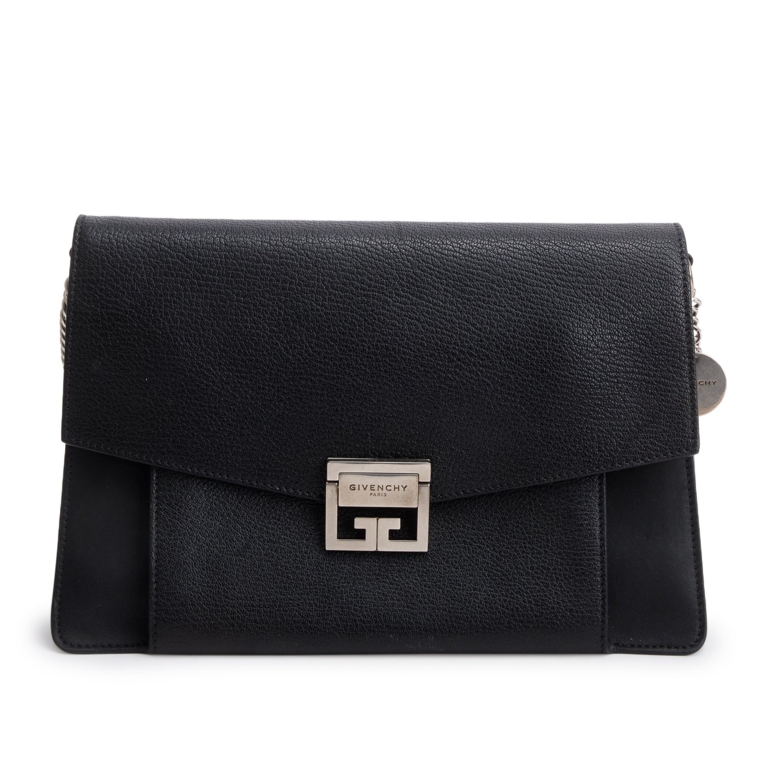 Givenchy Black Goatskin Medium GV3 Shoulder Bag w/ Strap