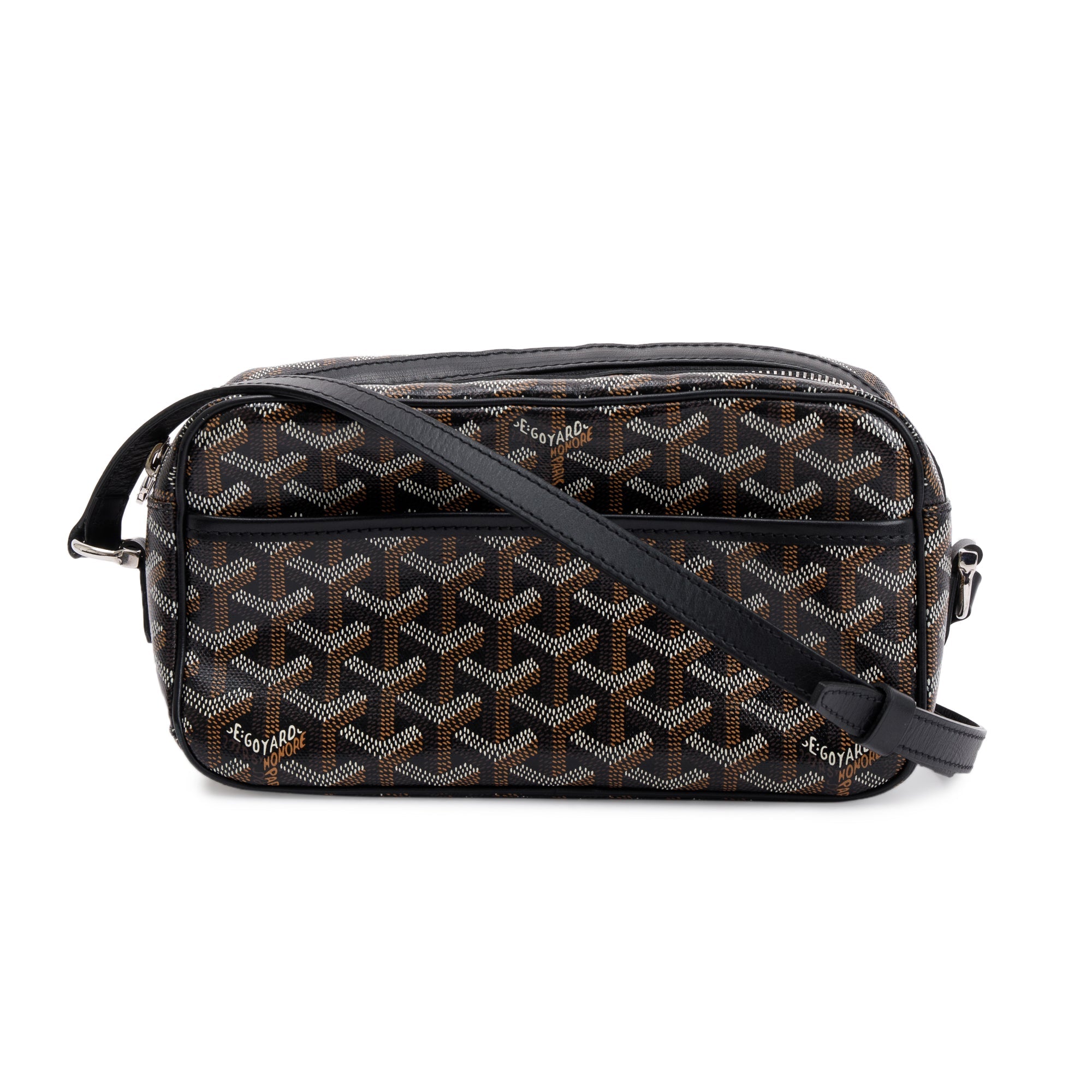 Goyard 2020 Black Leather & Goyardine Canvas Sac Cap Vert Crossbody Bag