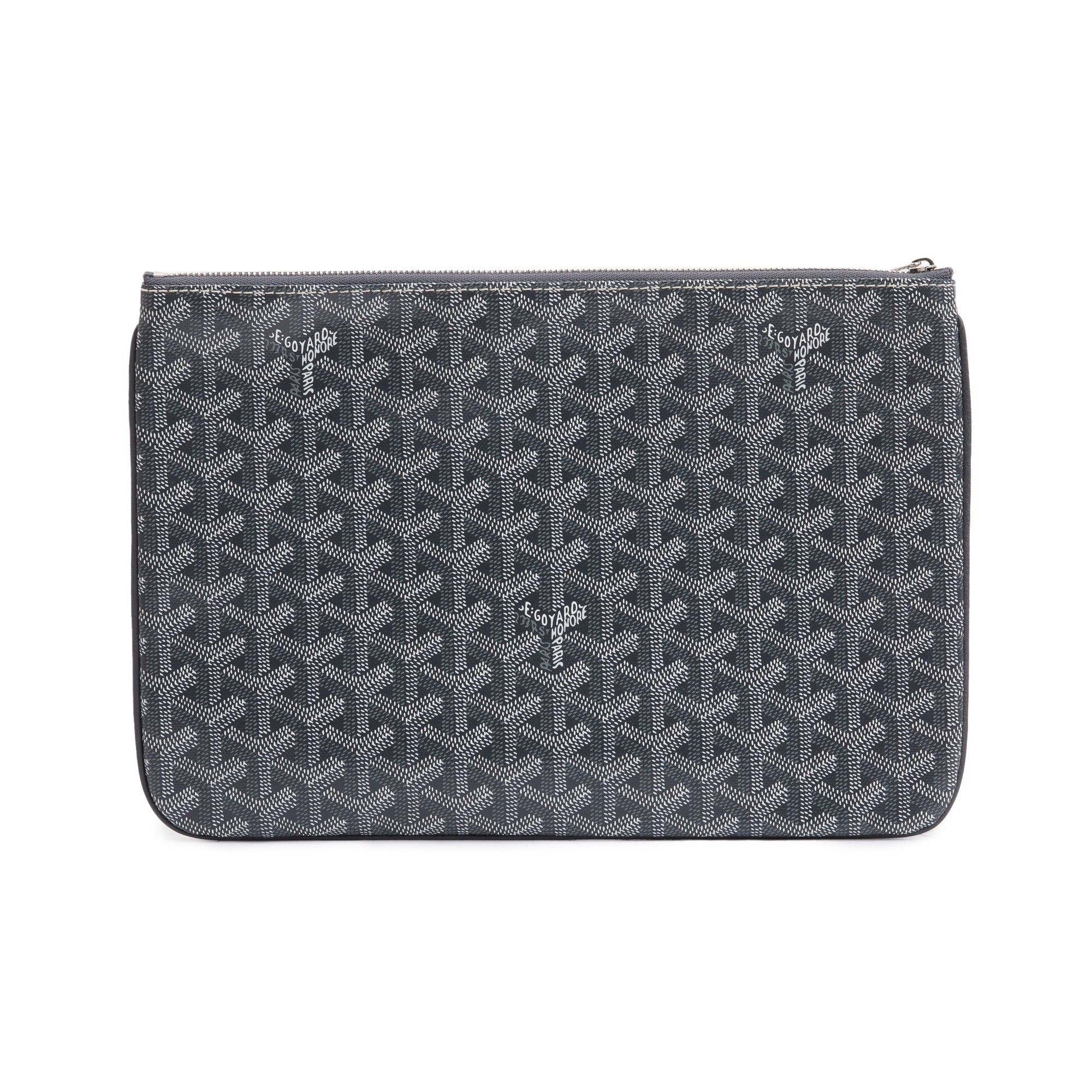 Goyard 2020 Grey Monogram Canvas Senat Clutch MM
