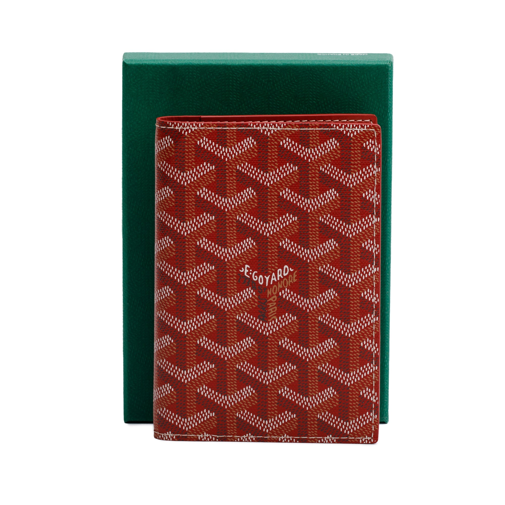 Goyard 2020 Red Monogram Coated Canvas Grenelle Passport Cover w/ Box & Receipt
