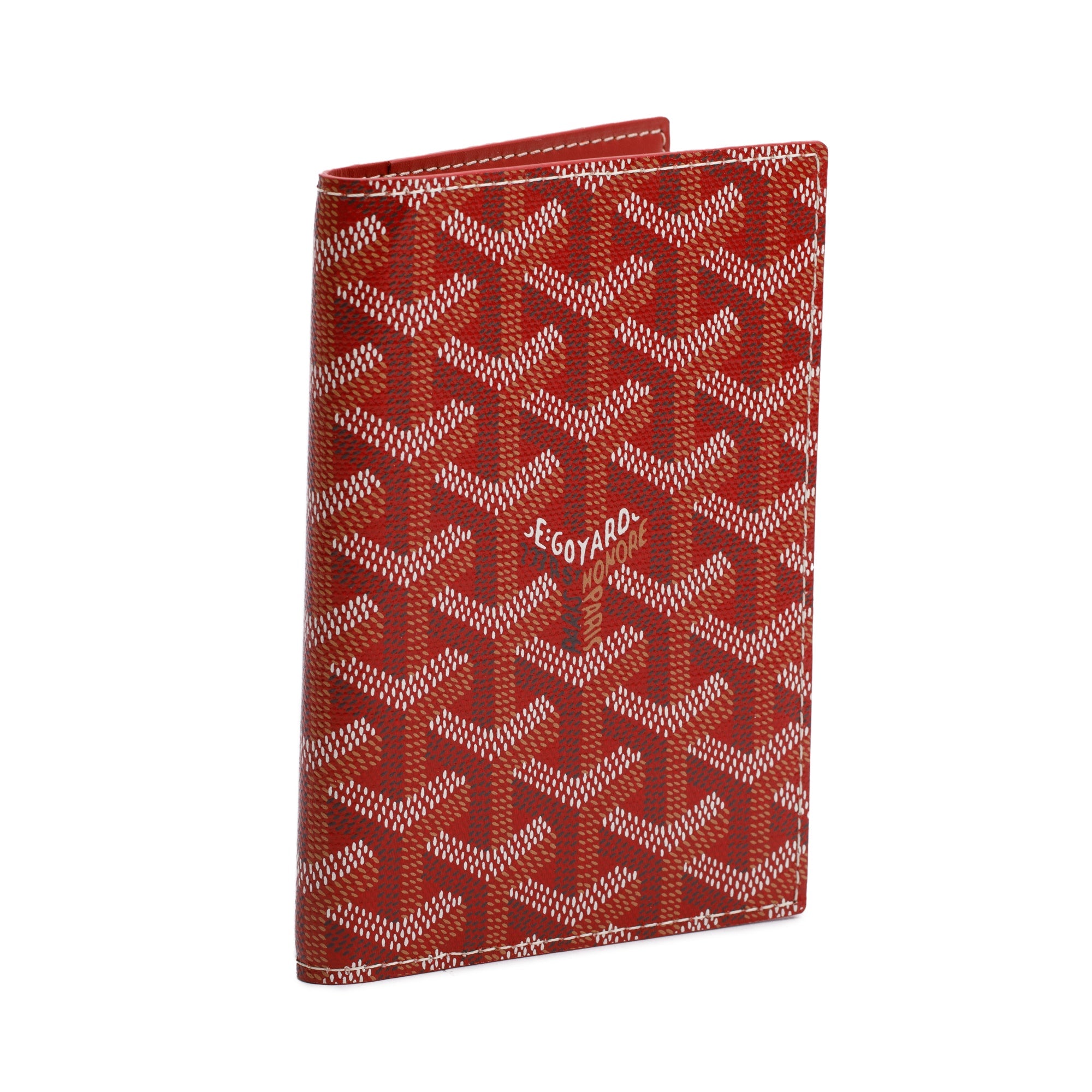 Goyard 2020 Red Monogram Coated Canvas Grenelle Passport Cover w