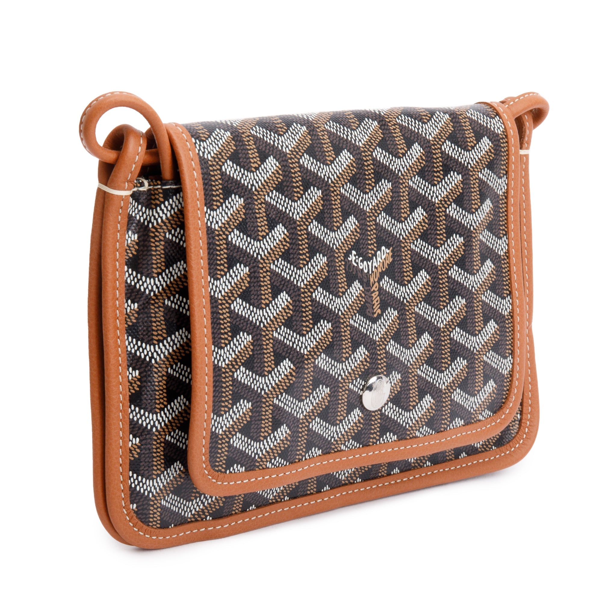 Goyard 2021 Black Gold Monogram Canvas Plumet Crossbody Bag