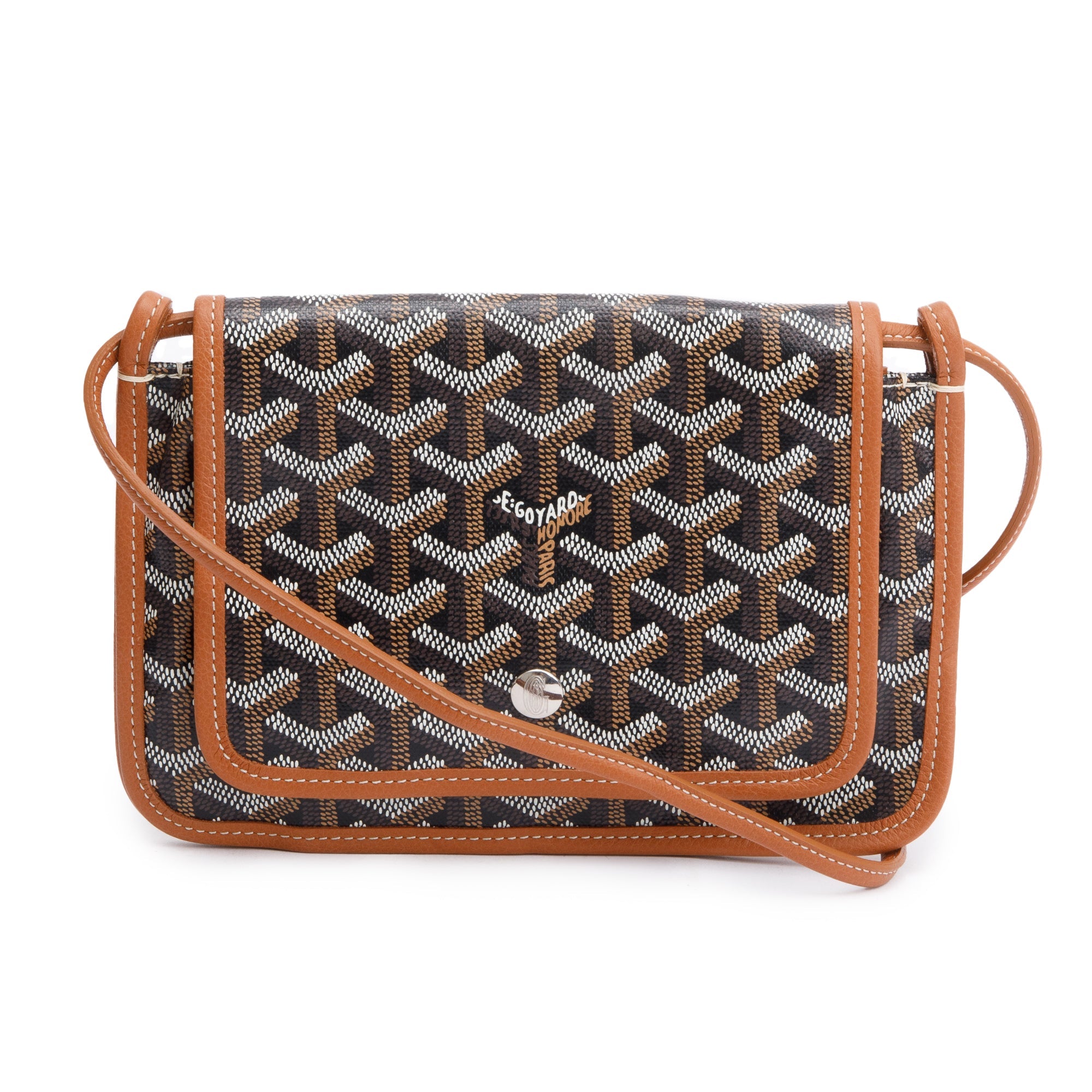 Goyard 2021 Black Gold Monogram Canvas Plumet Crossbody Bag