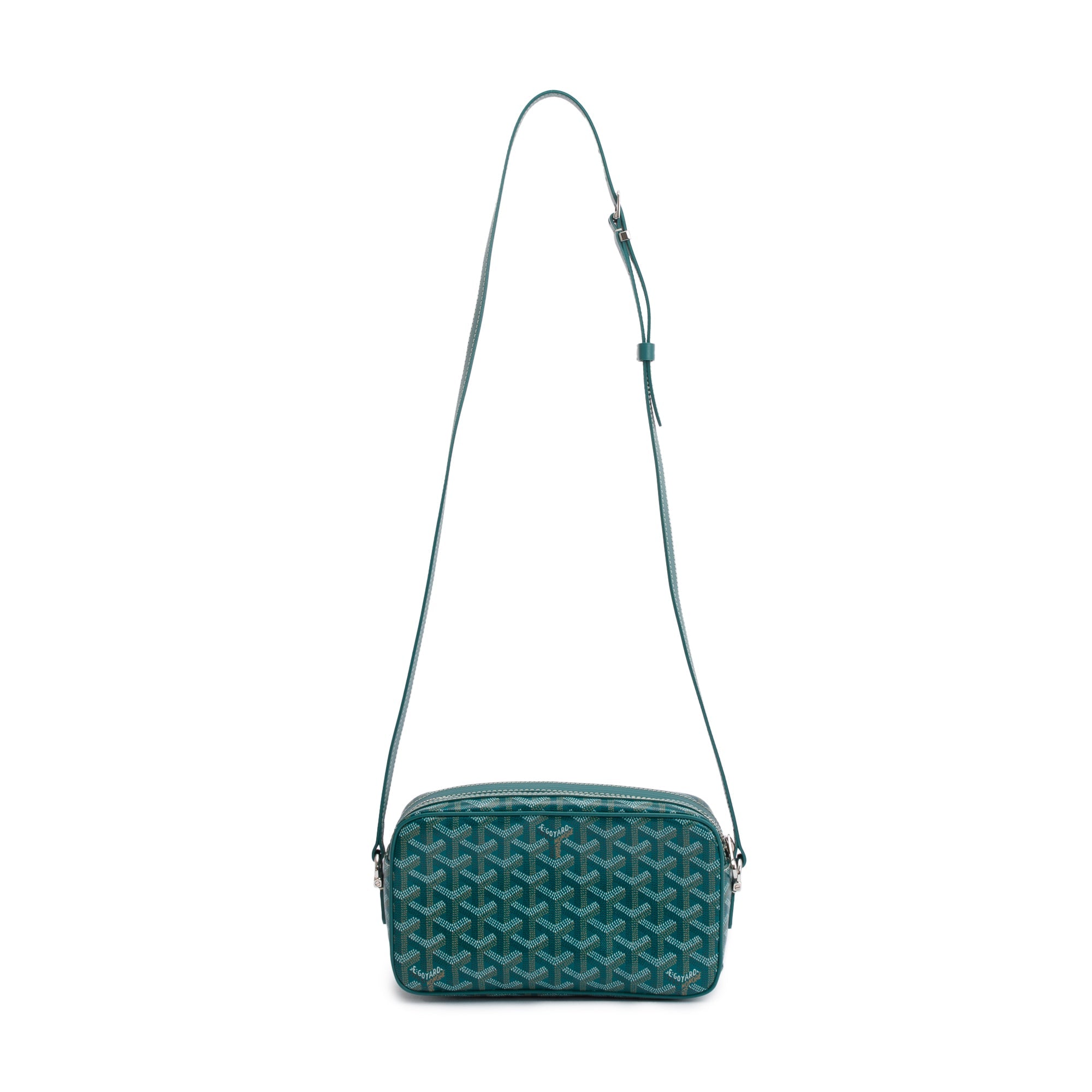 Goyard 2021 Green Leather & Monogram Canvas Sac Cap Vert Crossbody Bag