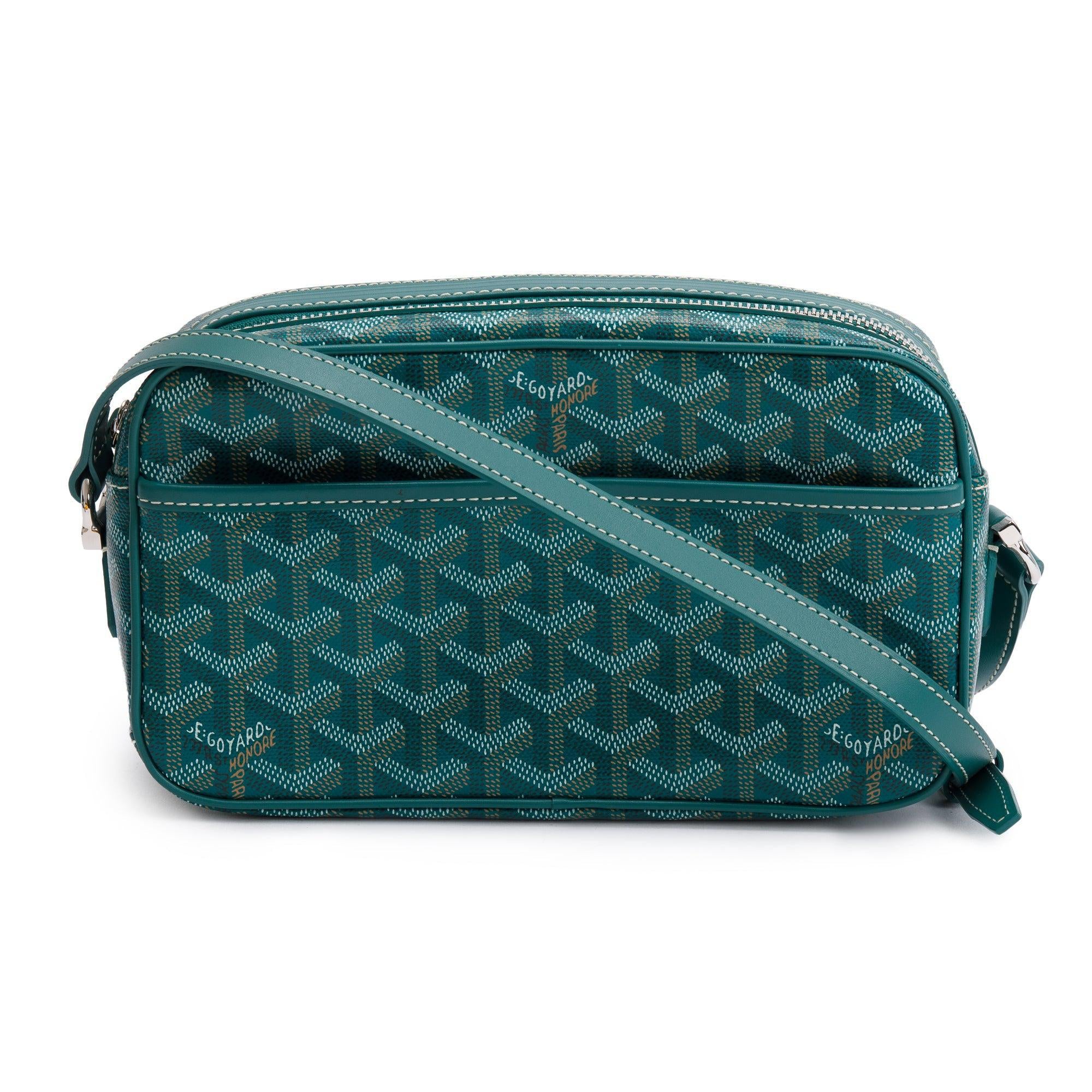 Goyard 2021 Green Leather & Monogram Canvas Sac Cap Vert Crossbody Bag